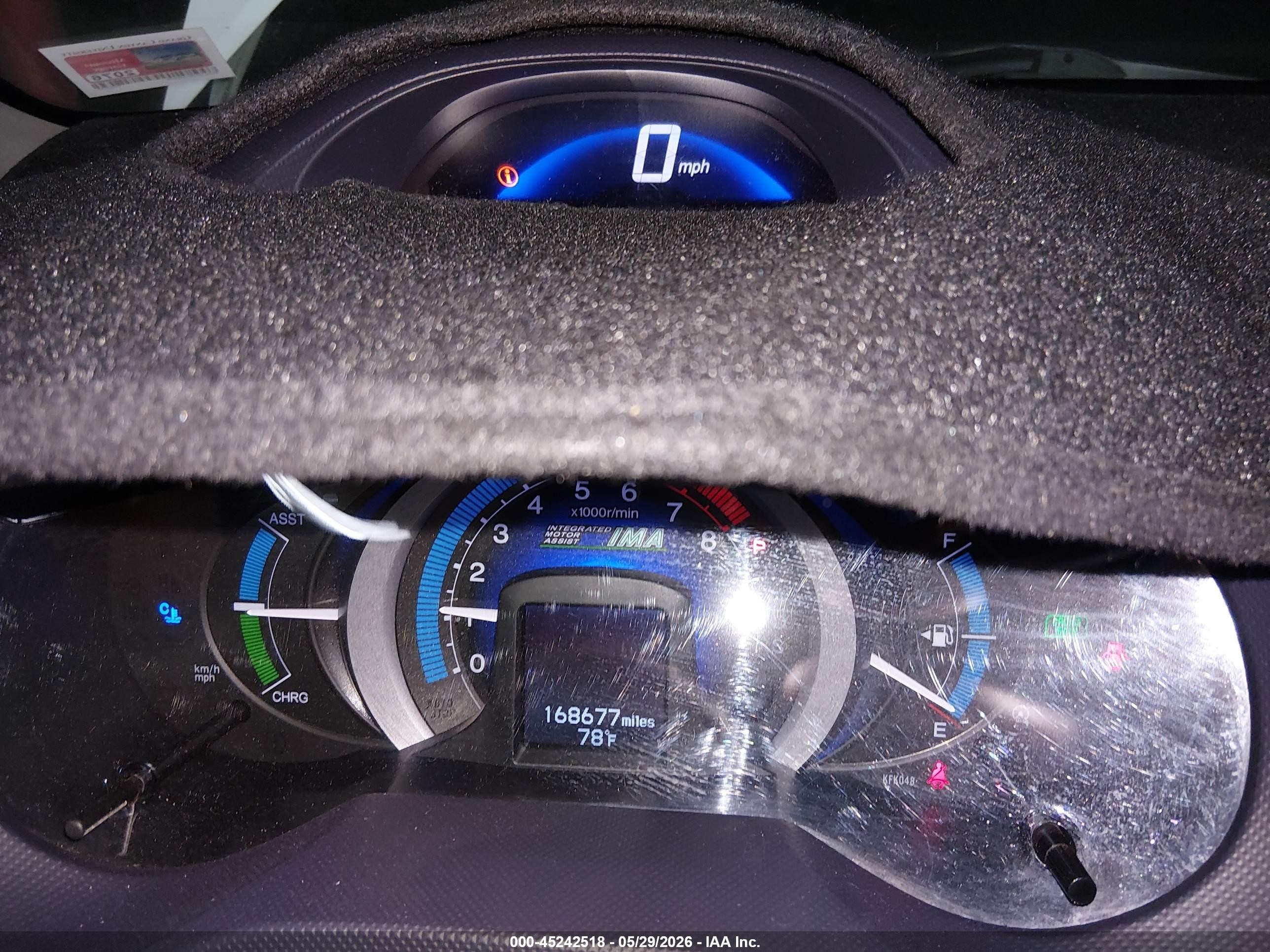 2010 Honda Insight Ex Light Blue vin: JHMZE2H74AS043332