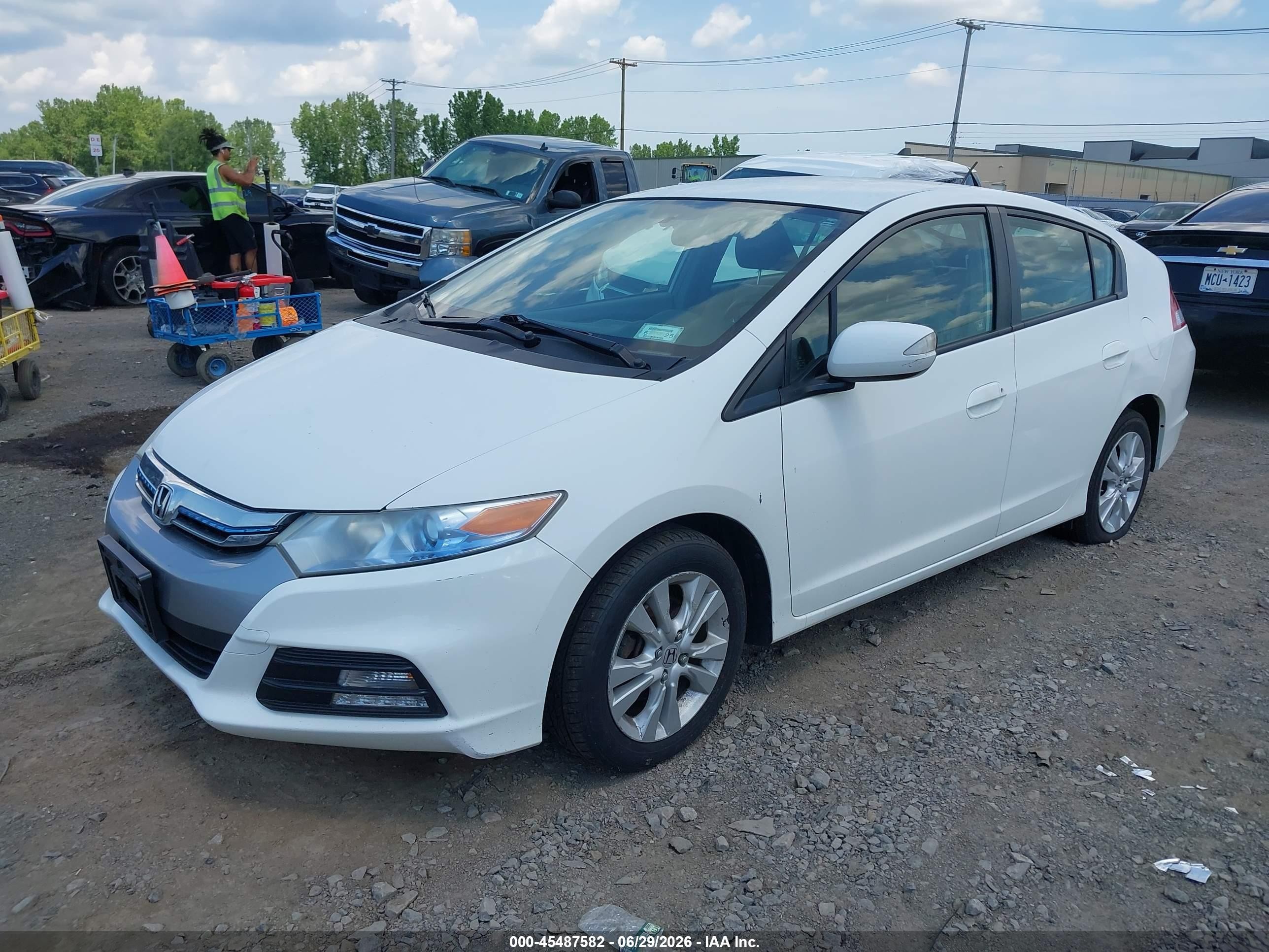 2012 Honda Insight Ex White vin: JHMZE2H74CS000838