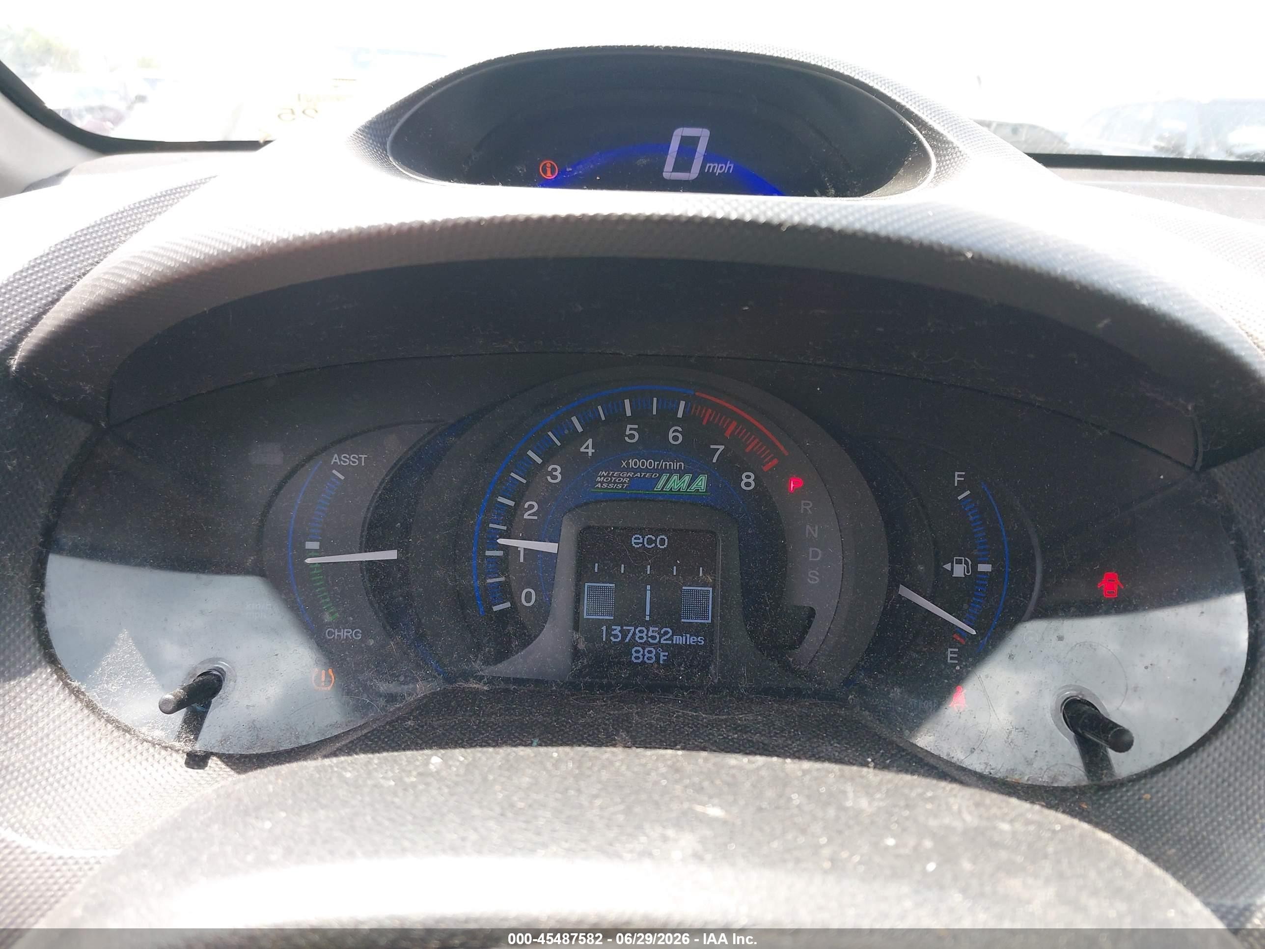 2012 Honda Insight Ex White vin: JHMZE2H74CS000838