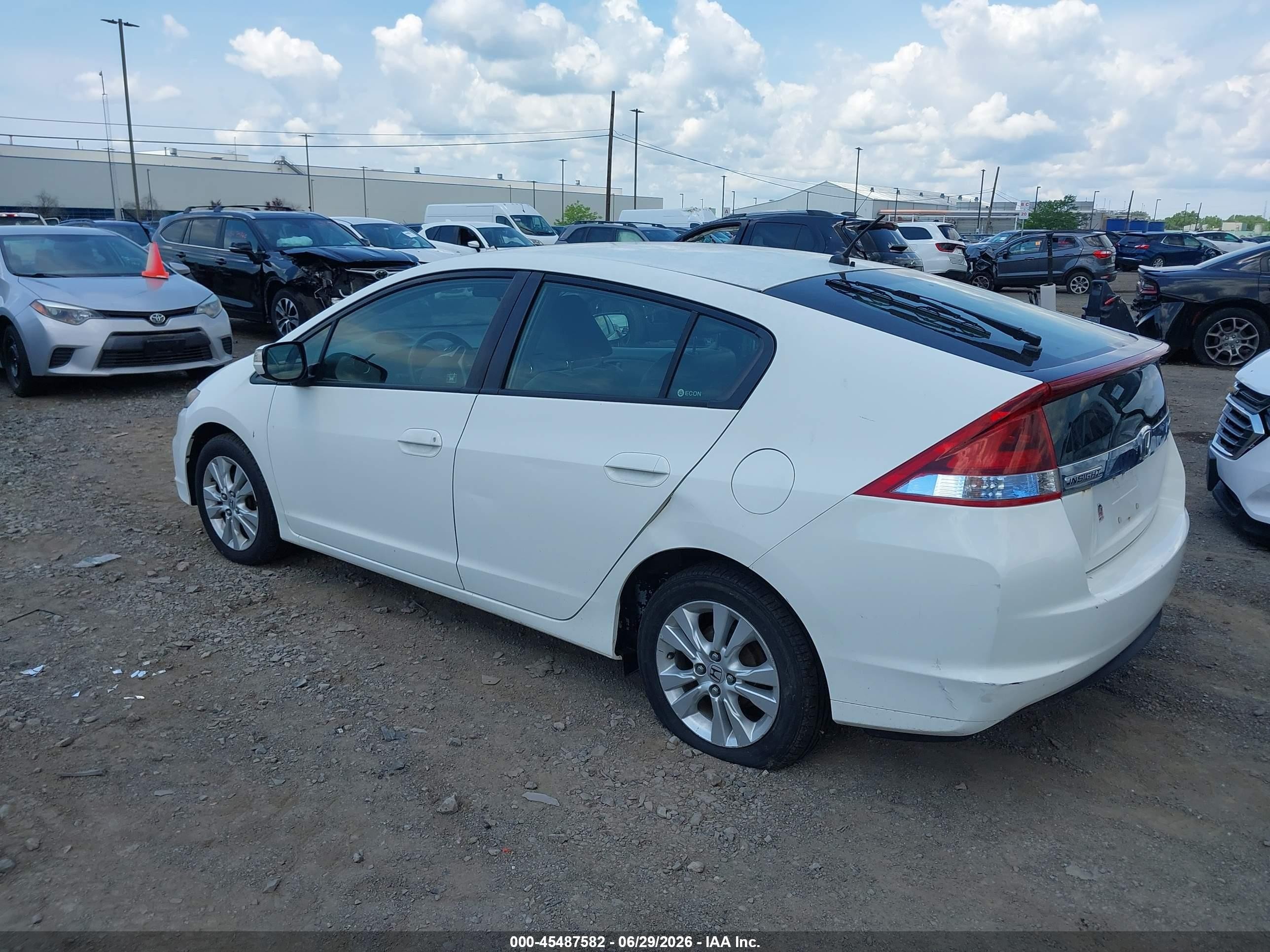 2012 Honda Insight Ex White vin: JHMZE2H74CS000838