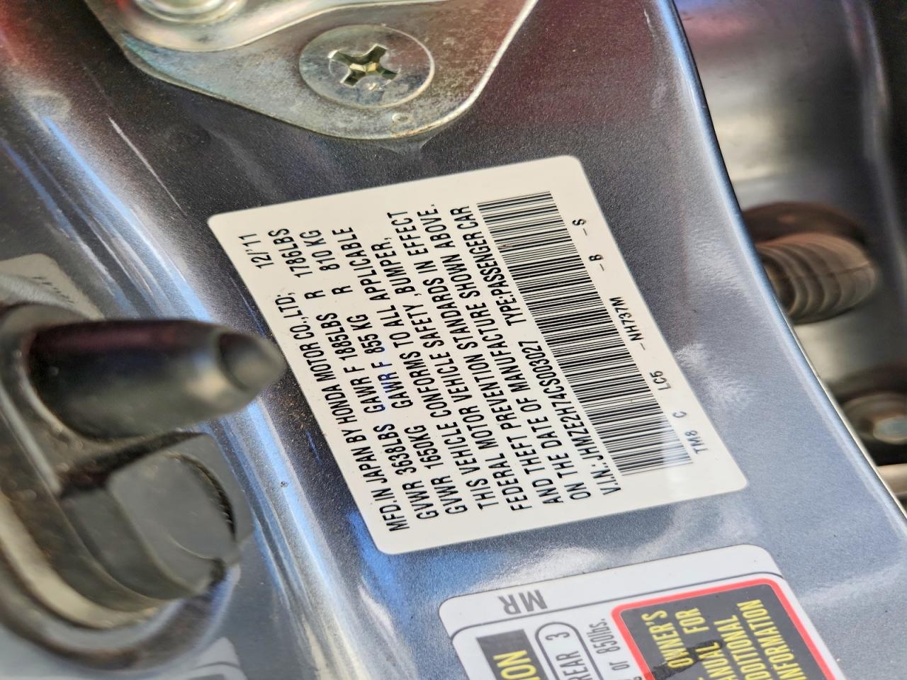 2012 Honda Insight Ex Gray vin: JHMZE2H74CS003027