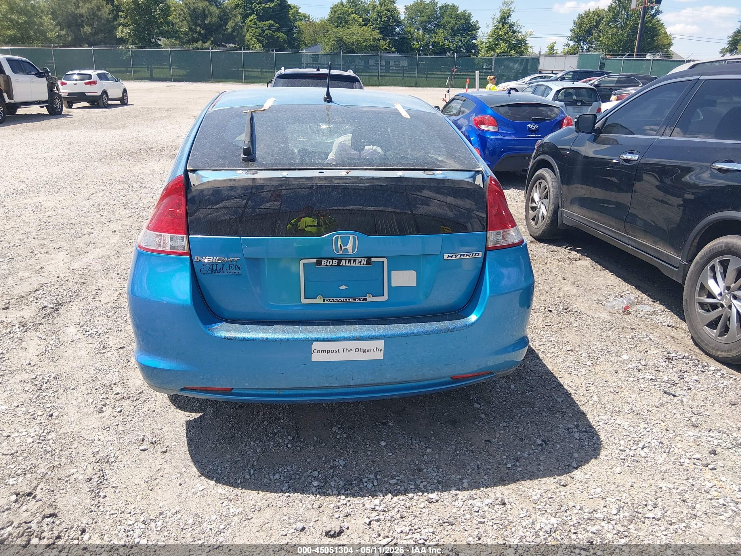 2010 Honda Insight Ex Blue vin: JHMZE2H75AS000327
