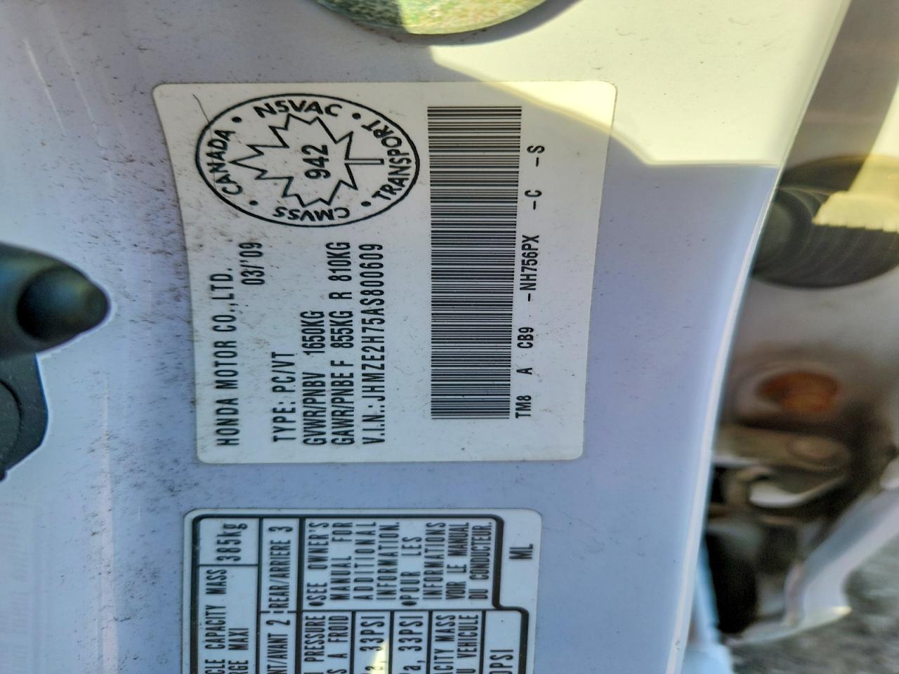2010 Honda Insight Ex White vin: JHMZE2H75AS800609