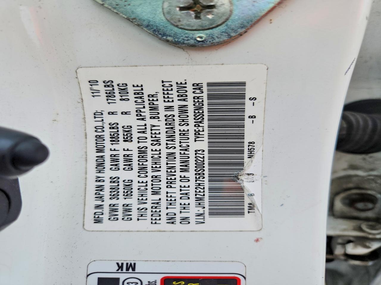 2011 Honda Insight Ex White vin: JHMZE2H75BS002273