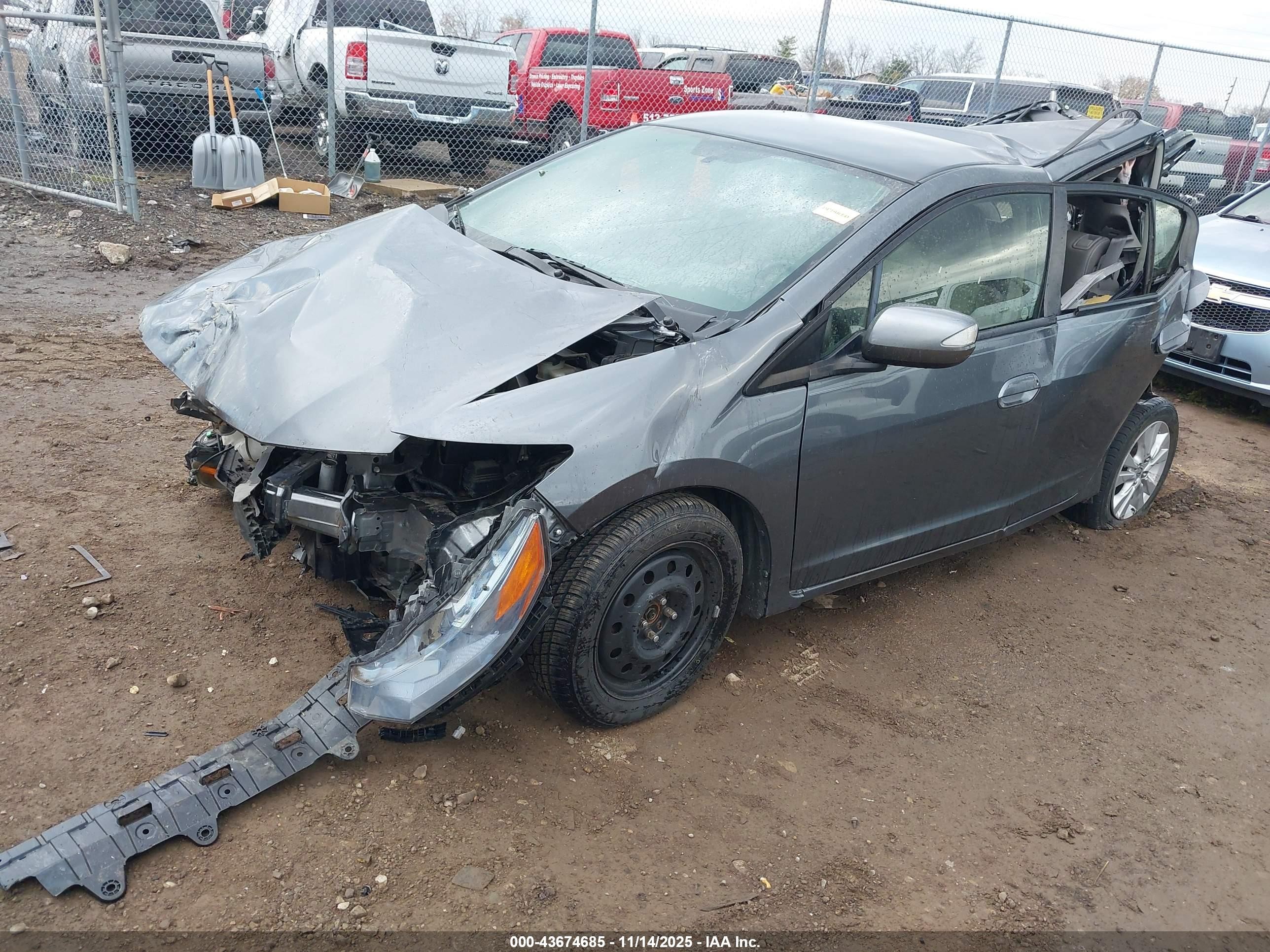 2014 Honda Insight Ex Gray vin: JHMZE2H75ES000706