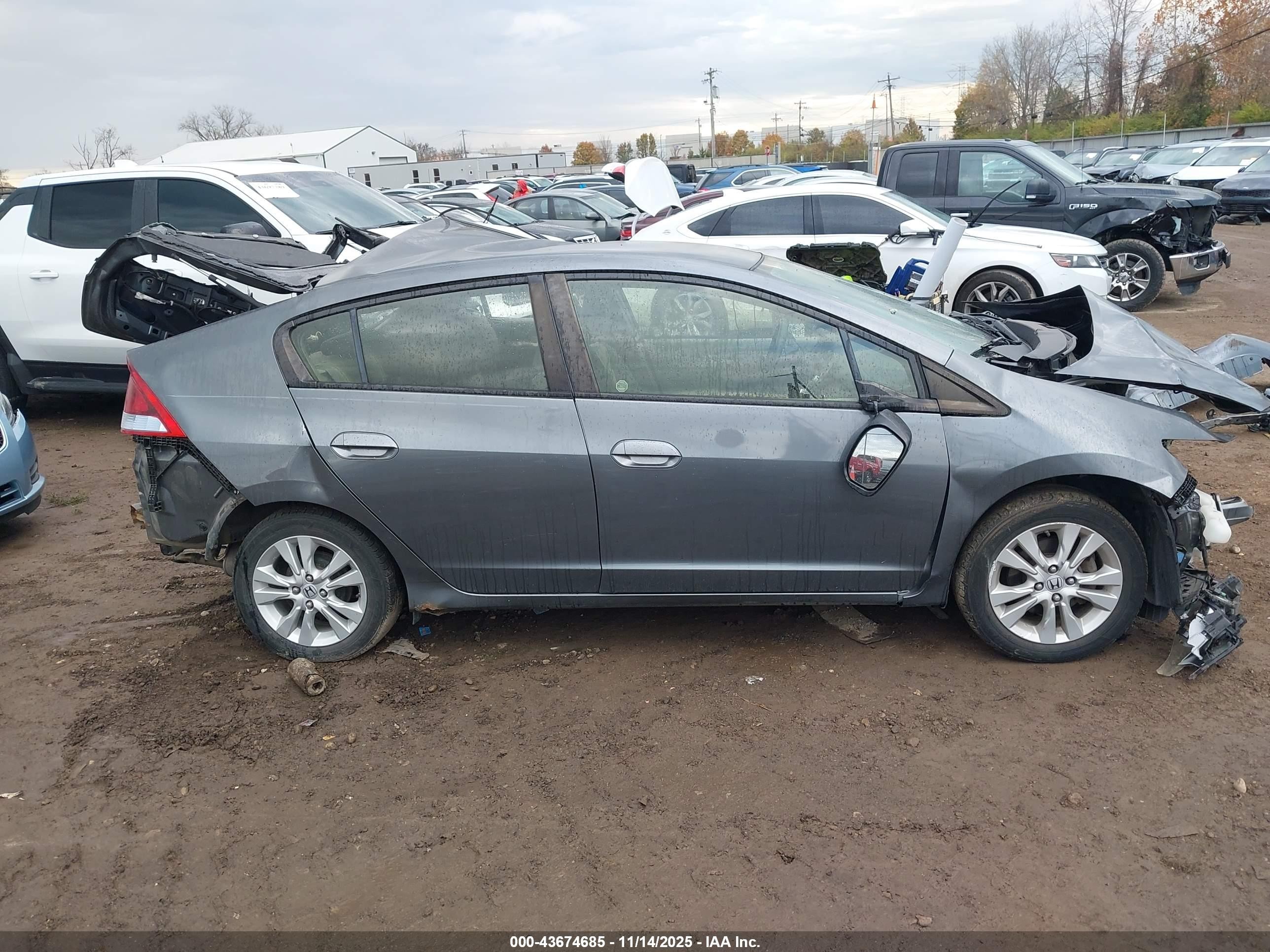 2014 Honda Insight Ex Gray vin: JHMZE2H75ES000706