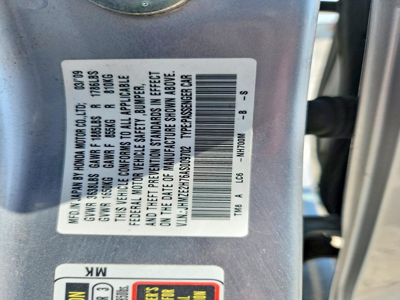 2010 Honda Insight Ex Silver vin: JHMZE2H76AS009702