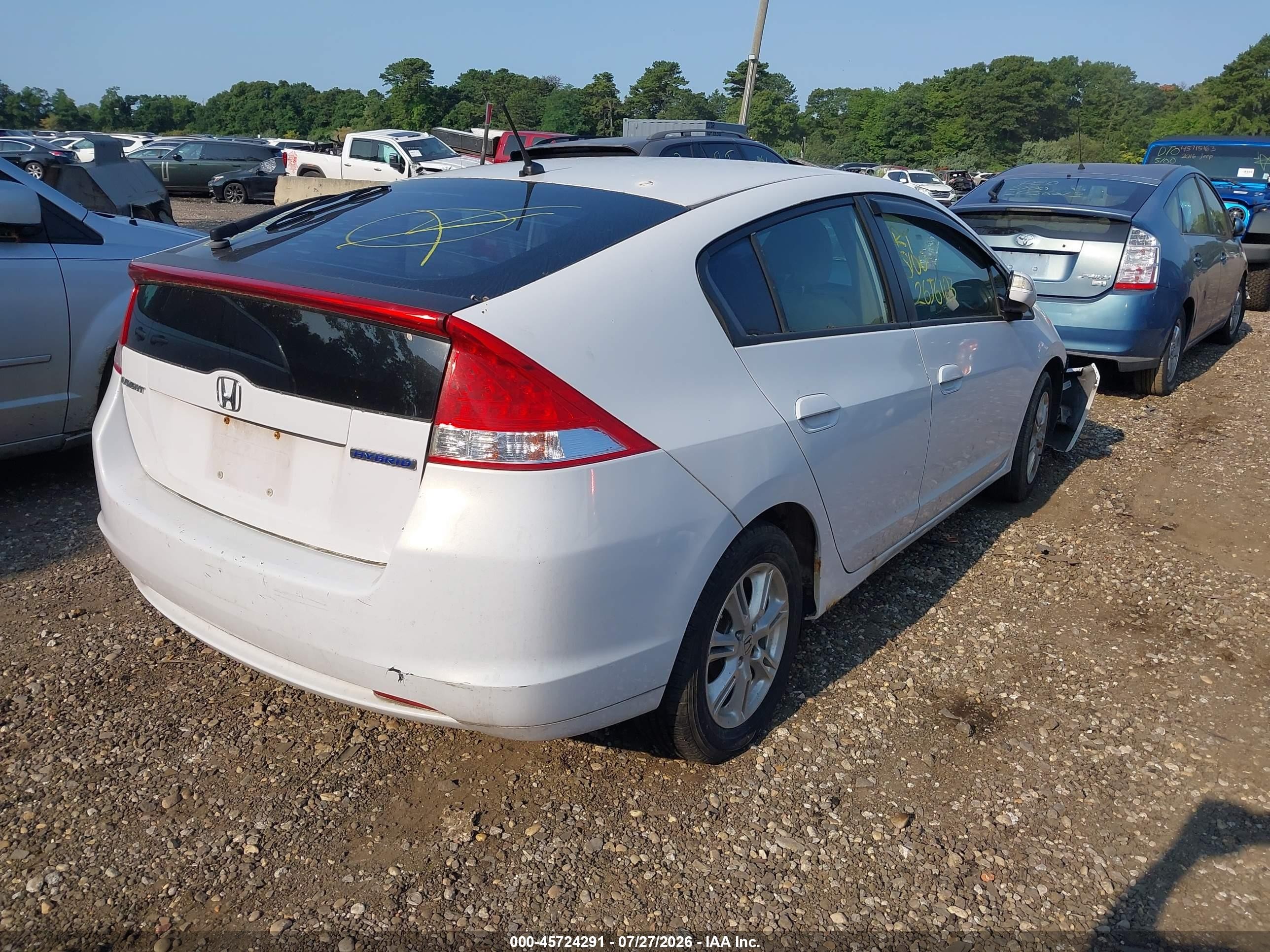 2010 Honda Insight Ex Белый vin: JHMZE2H76AS011403