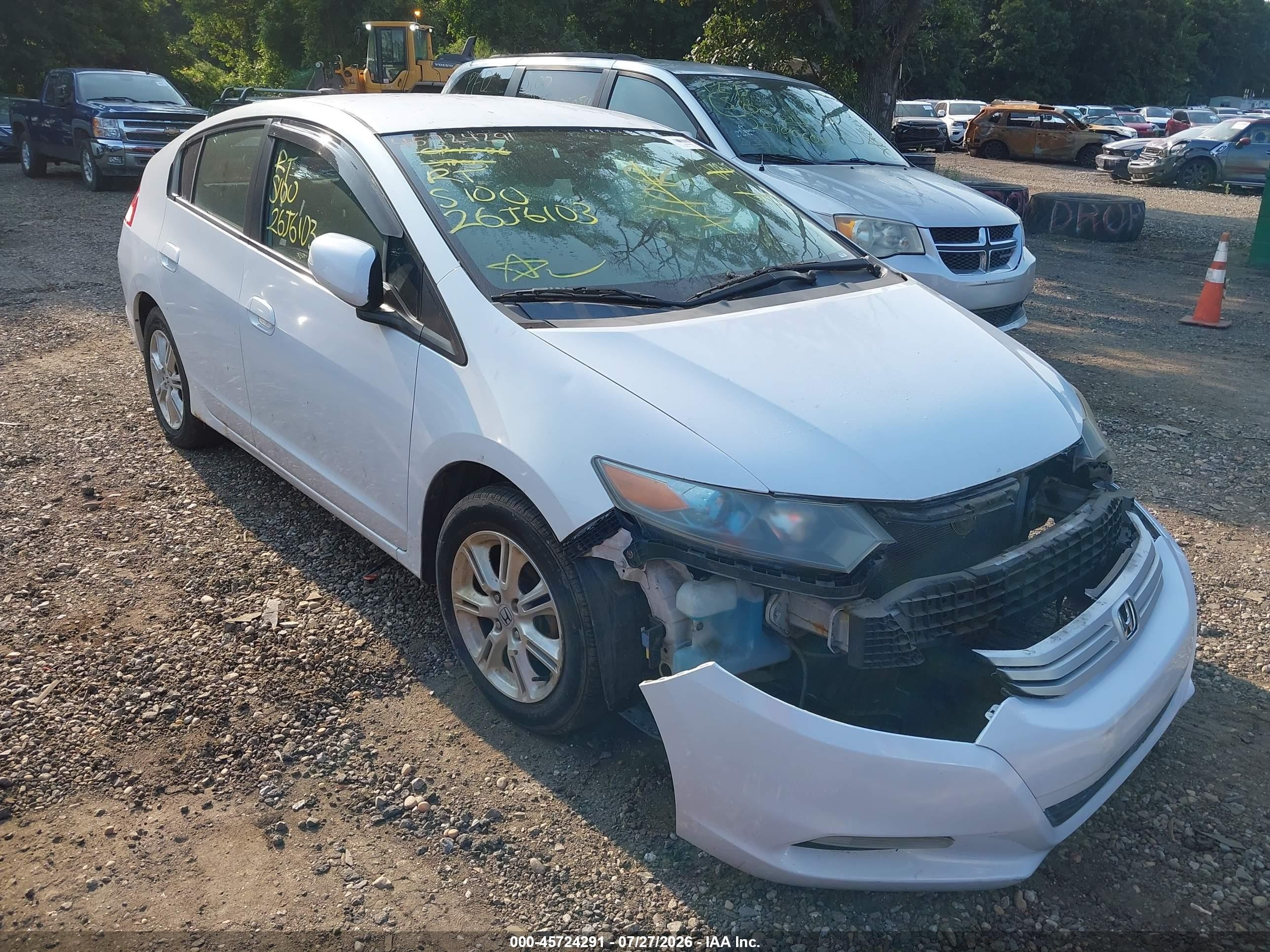 2010 Honda Insight Ex White vin: JHMZE2H76AS011403
