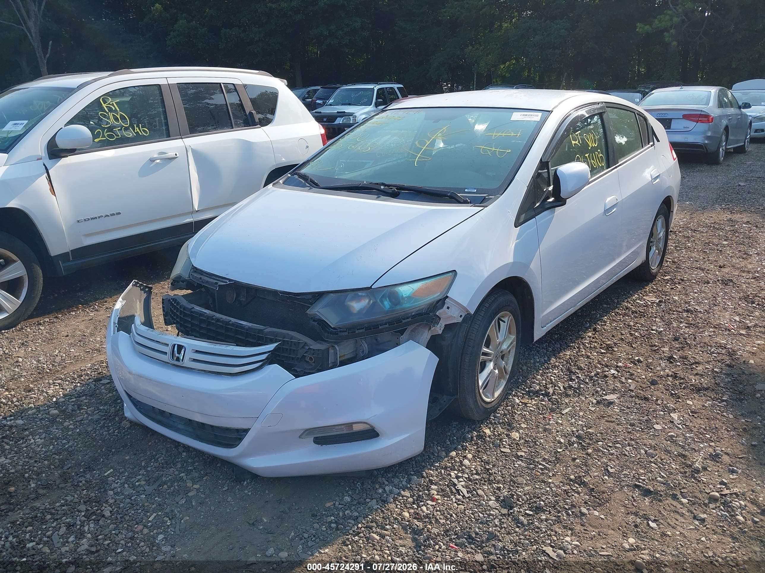 2010 Honda Insight Ex Белый vin: JHMZE2H76AS011403