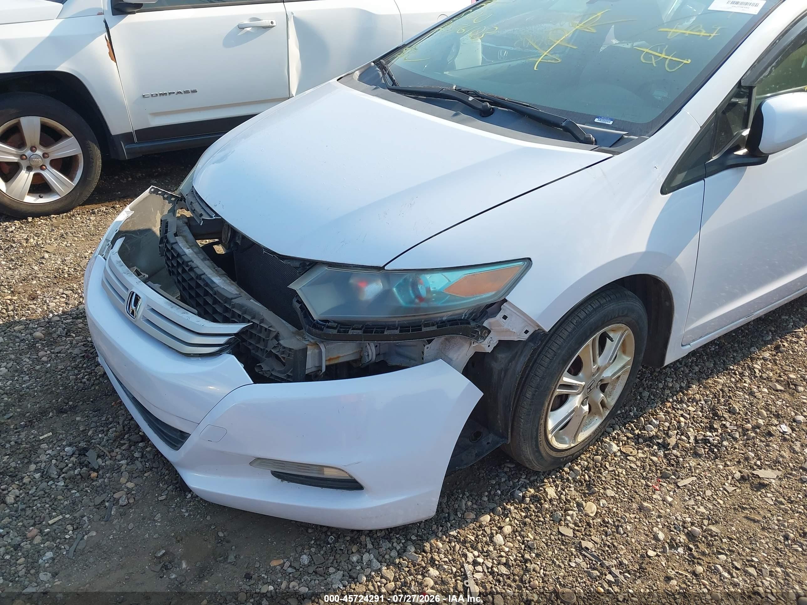 2010 Honda Insight Ex Белый vin: JHMZE2H76AS011403