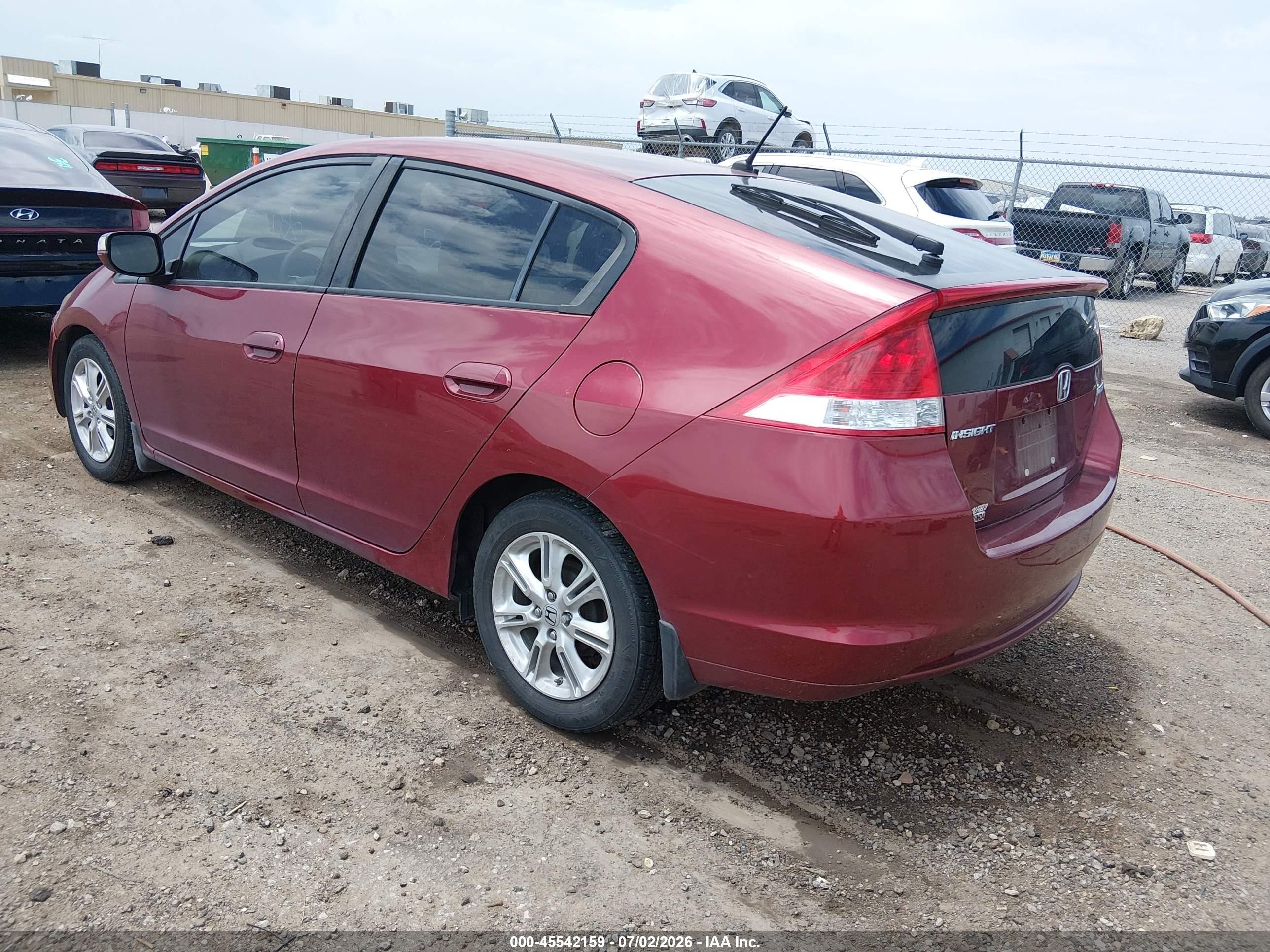 2010 Honda Insight Ex Red vin: JHMZE2H76AS012986