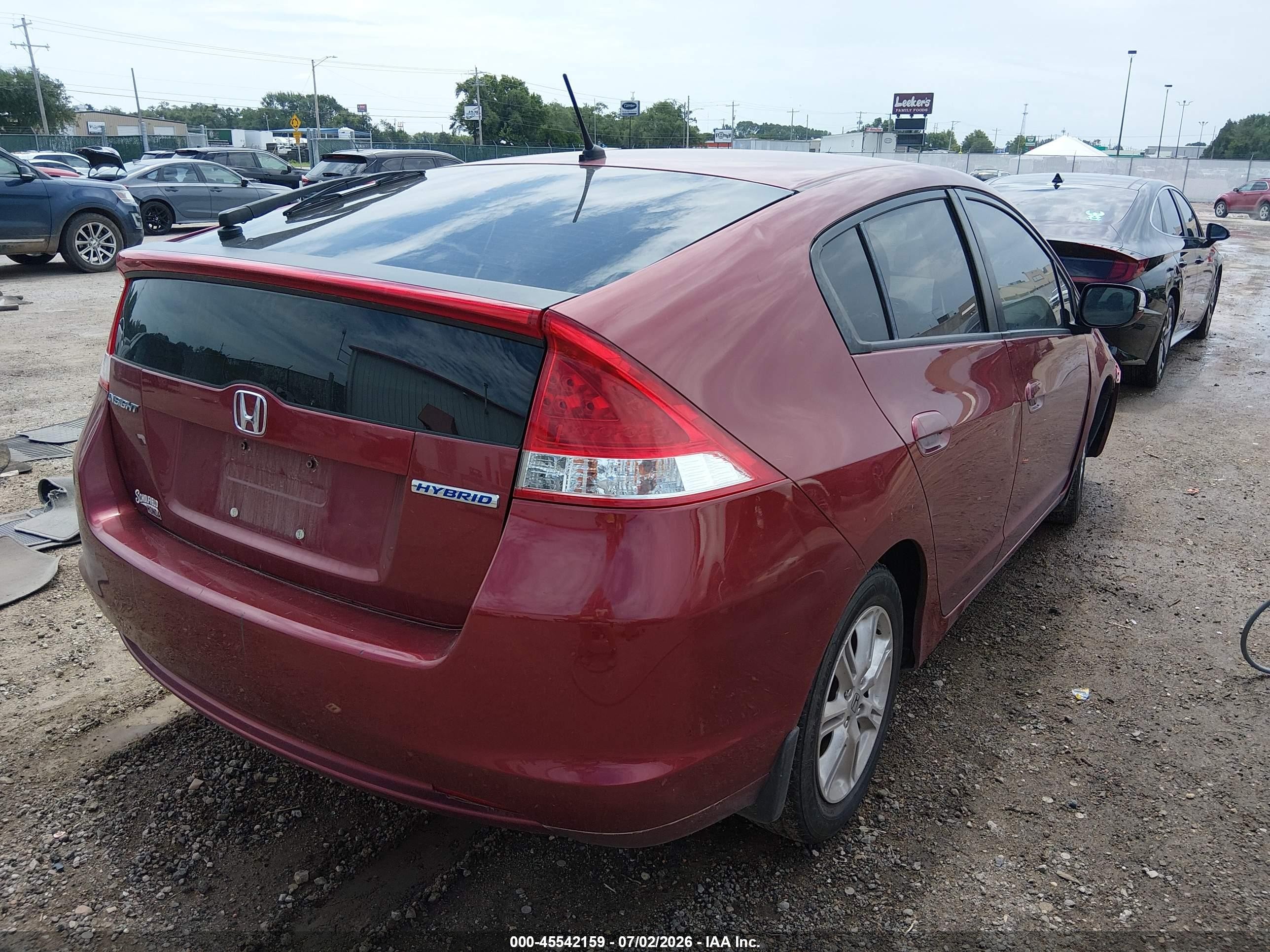 2010 Honda Insight Ex Red vin: JHMZE2H76AS012986
