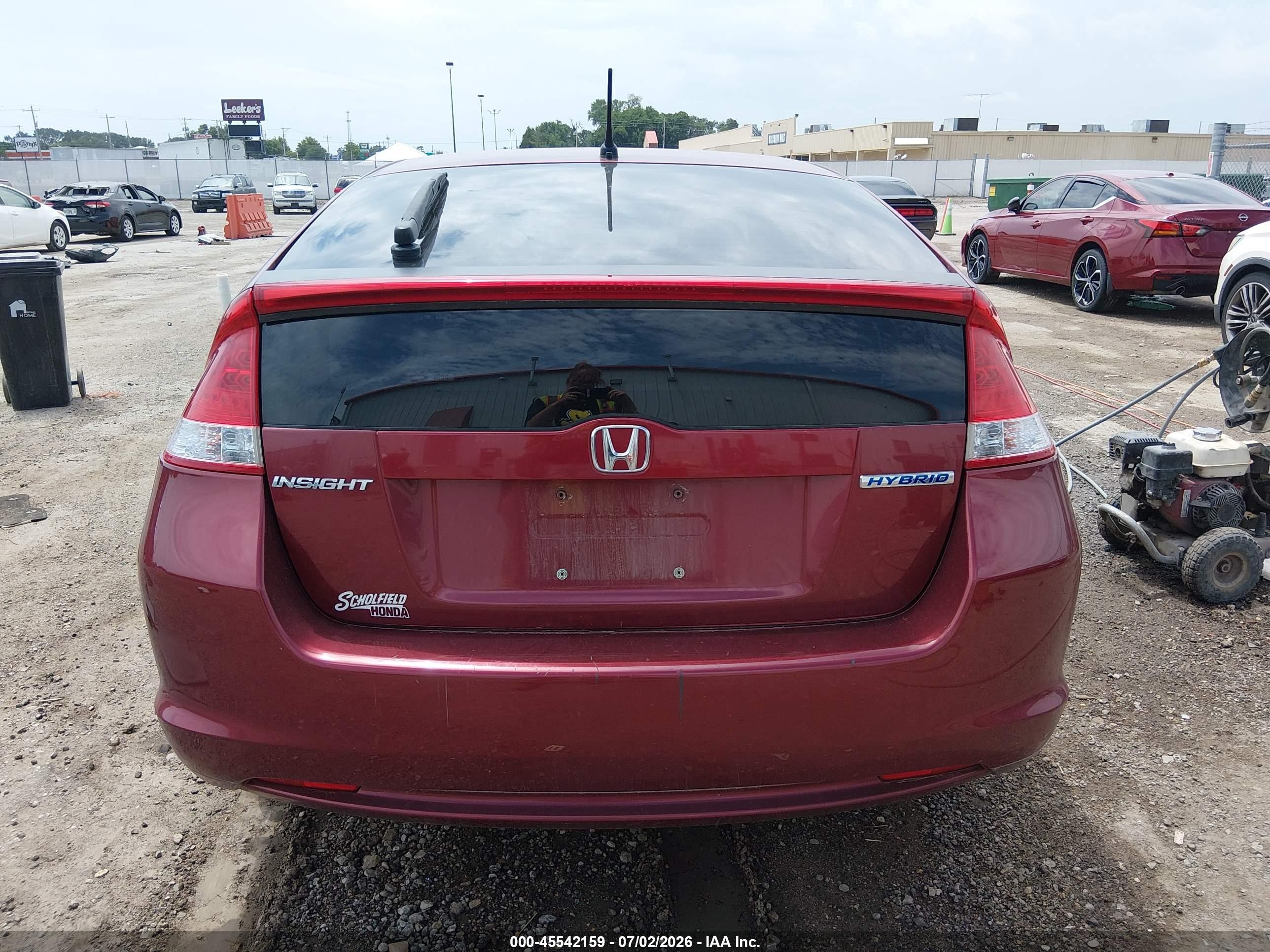 2010 Honda Insight Ex Red vin: JHMZE2H76AS012986