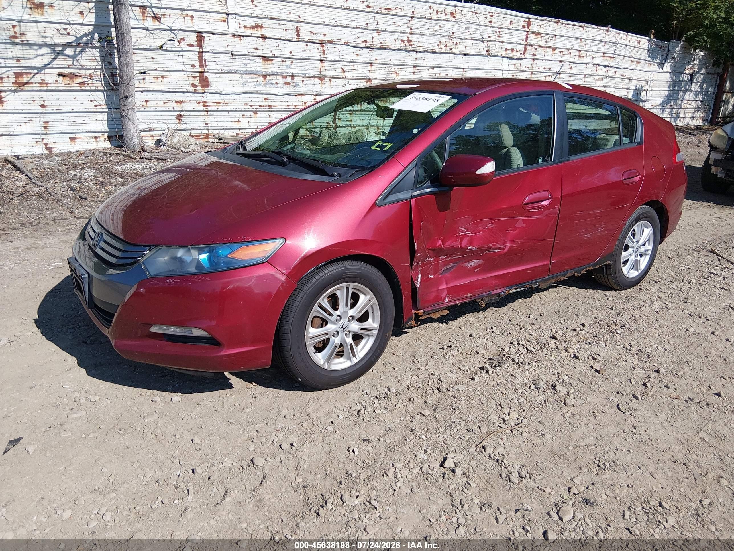 2010 Honda Insight Ex Красный vin: JHMZE2H76AS013457