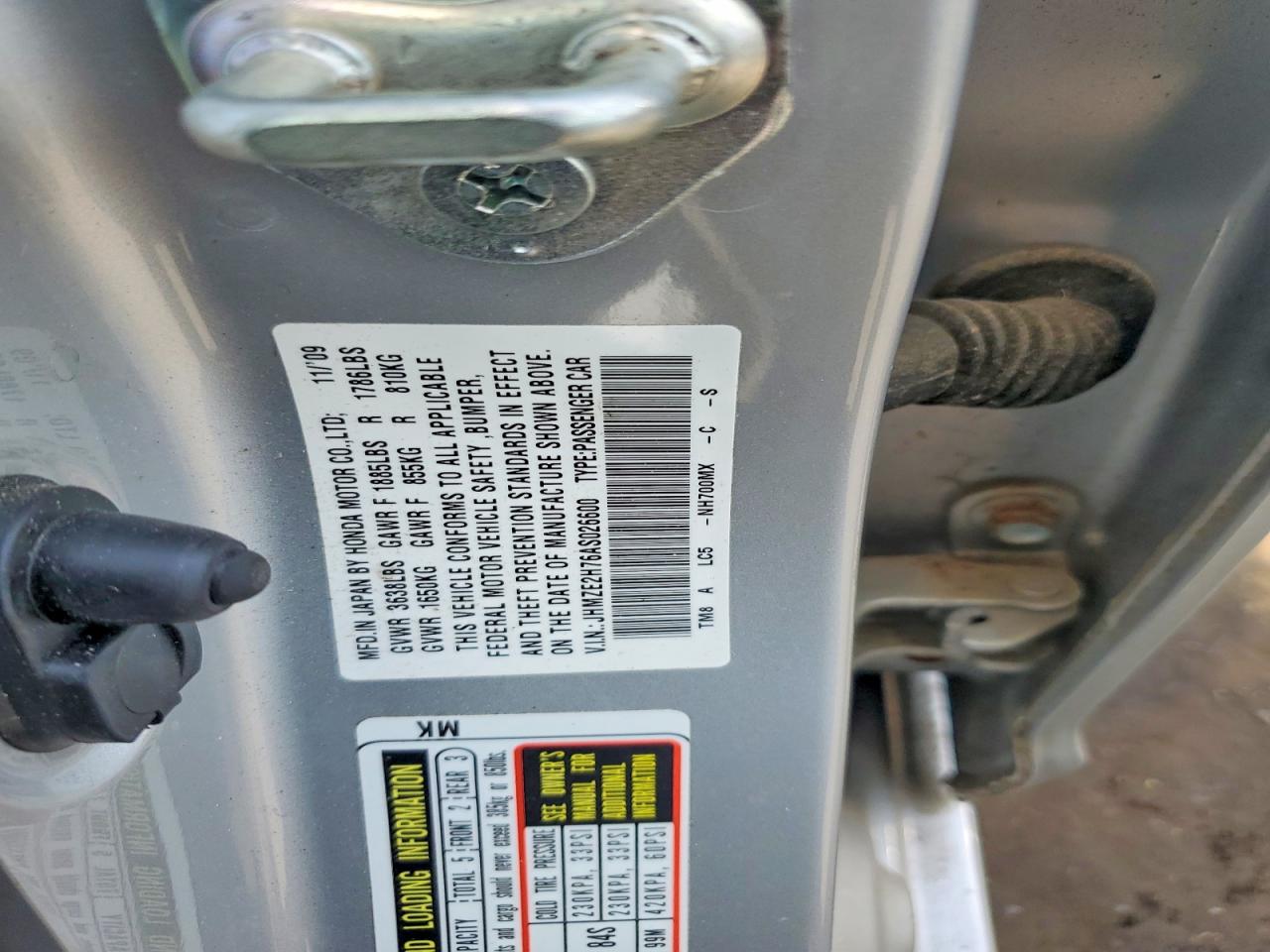 2010 Honda Insight Ex Silver vin: JHMZE2H76AS026600