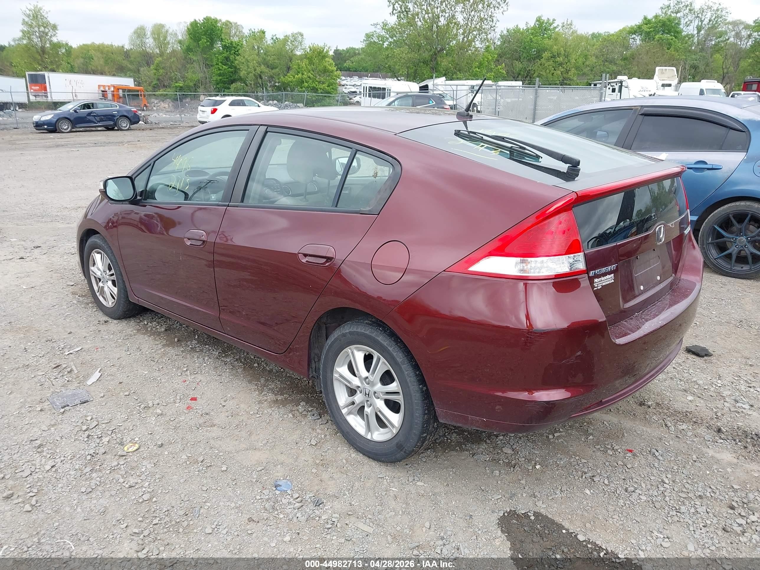 2011 Honda Insight Ex Темно-бордовый vin: JHMZE2H76BS005814