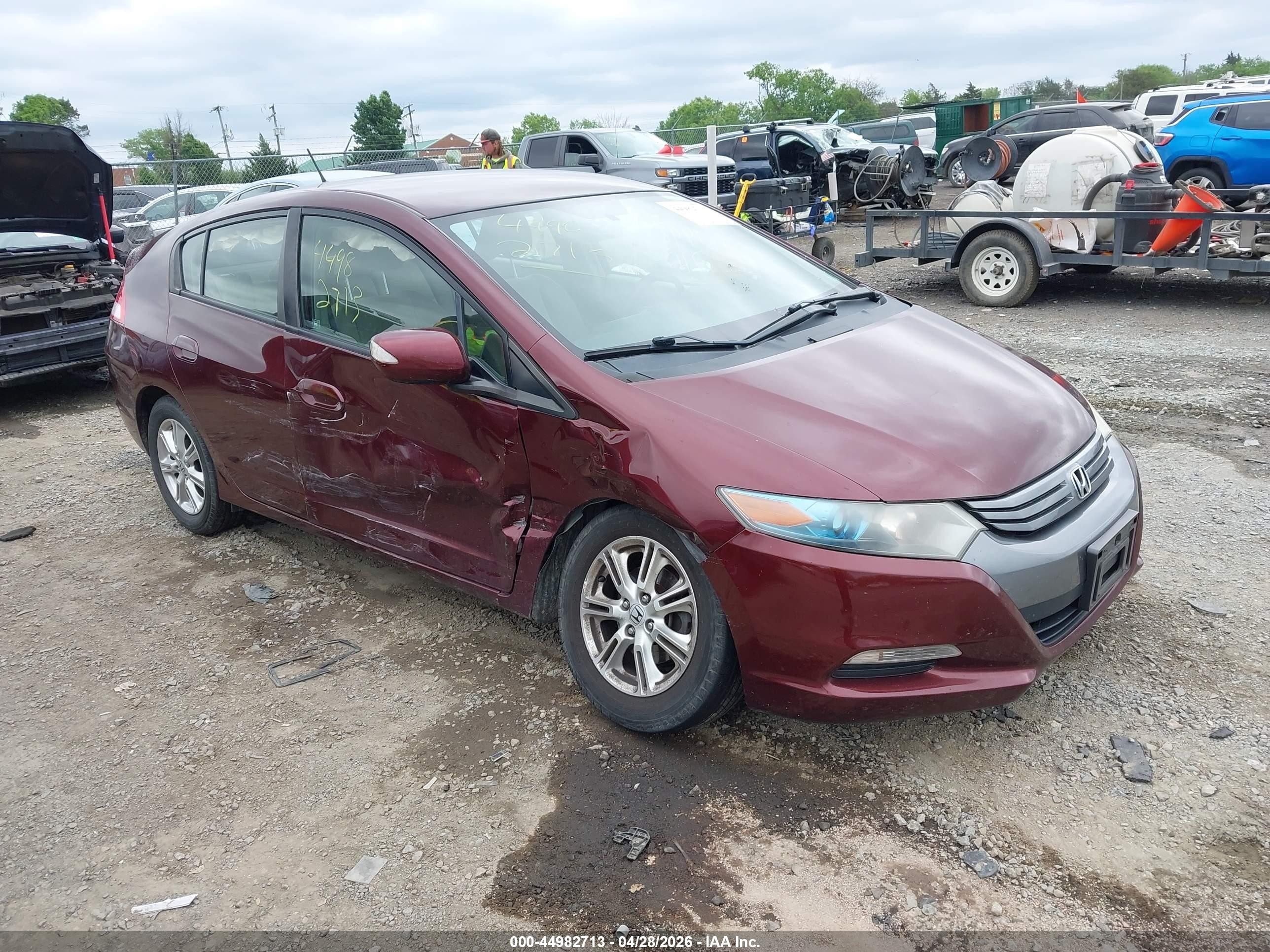 2011 Honda Insight Ex Maroon vin: JHMZE2H76BS005814