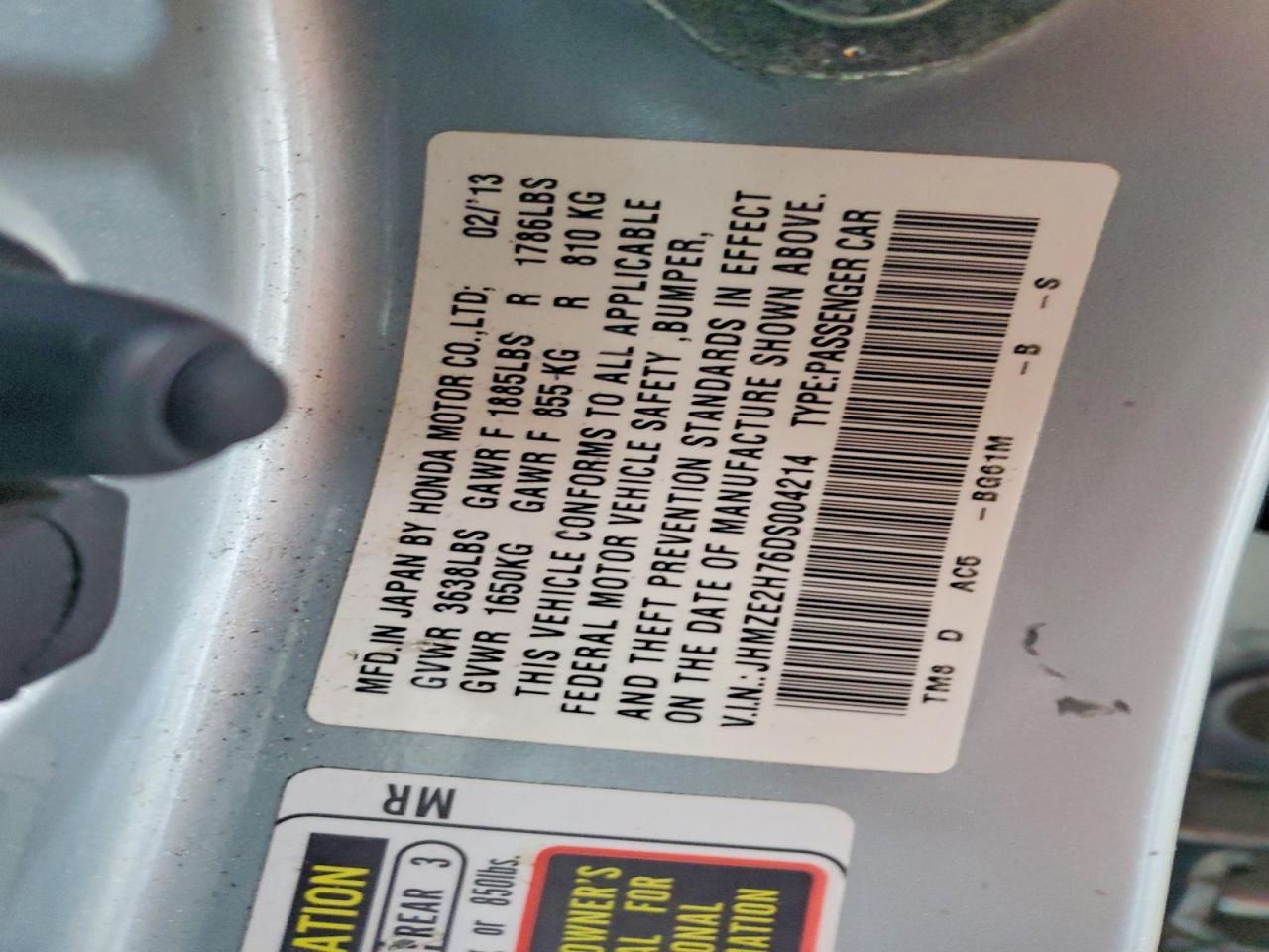2013 Honda Insight Ex Silver vin: JHMZE2H76DS004214