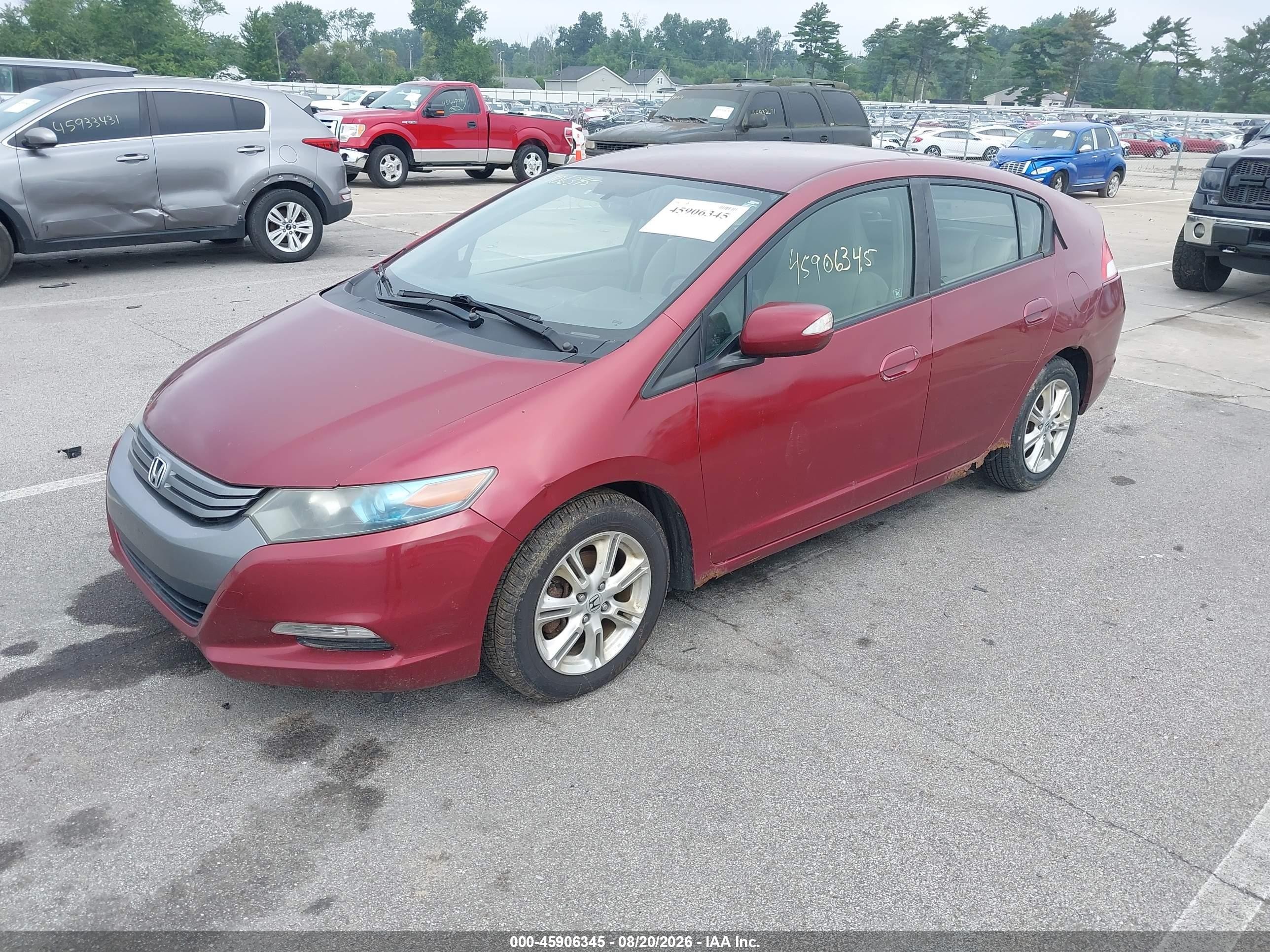2010 Honda Insight Ex Red vin: JHMZE2H77AS004959