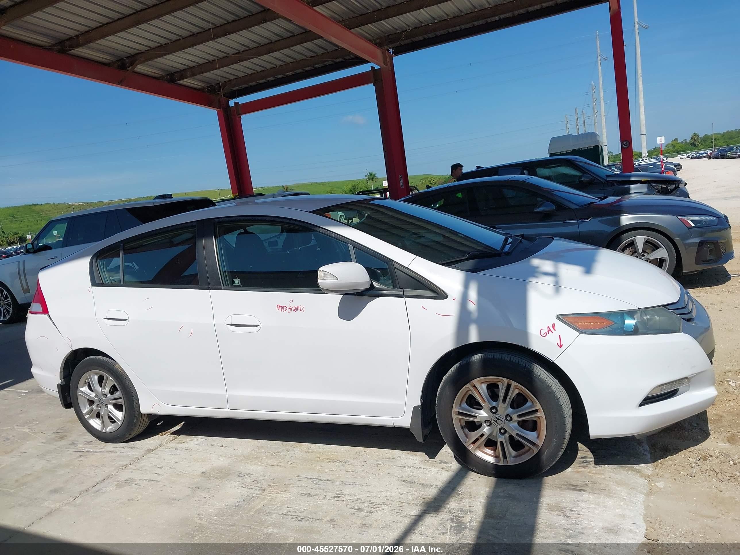 2010 Honda Insight Ex White vin: JHMZE2H77AS029781