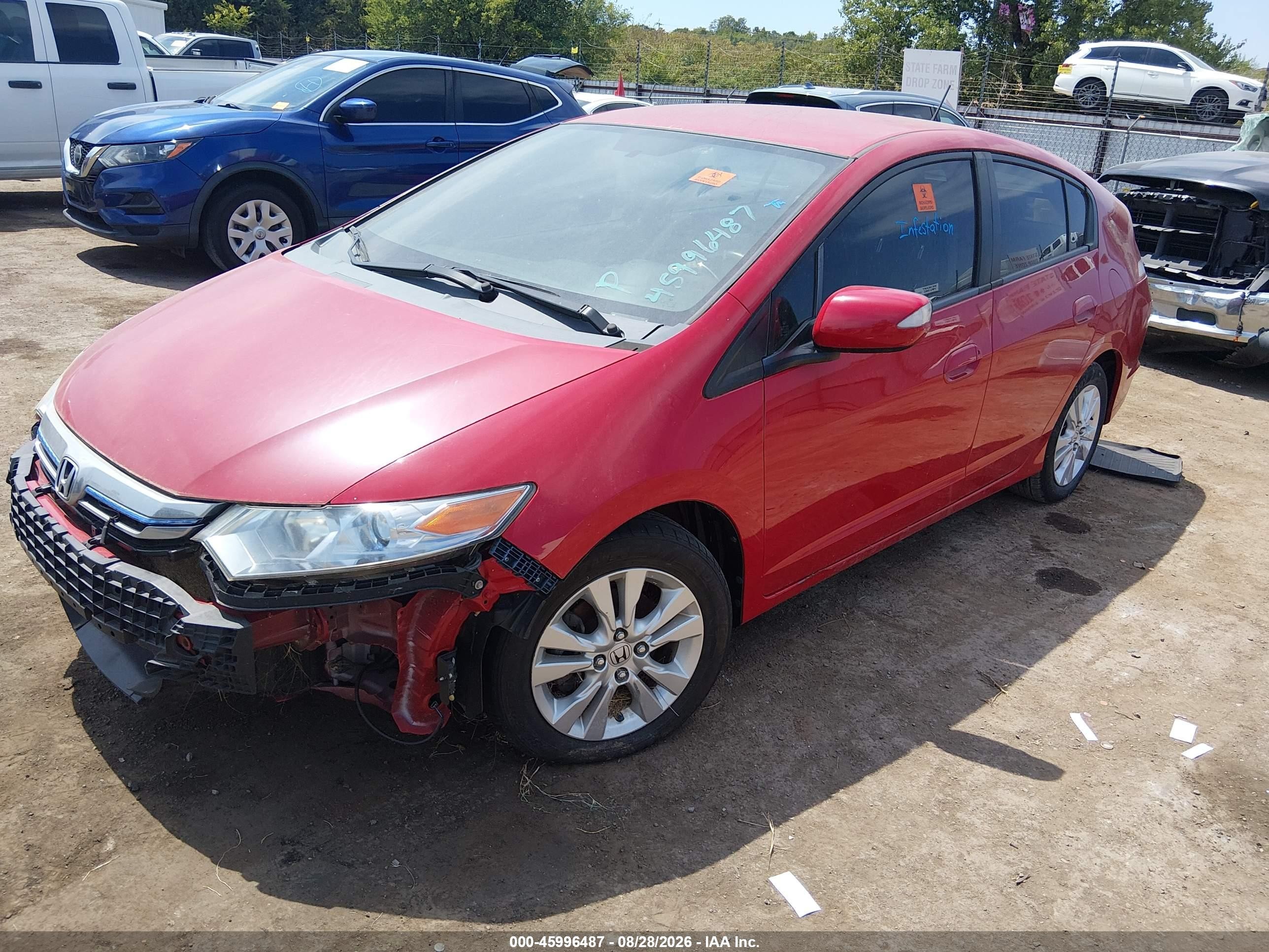2012 Honda Insight Ex Red vin: JHMZE2H77CS004849