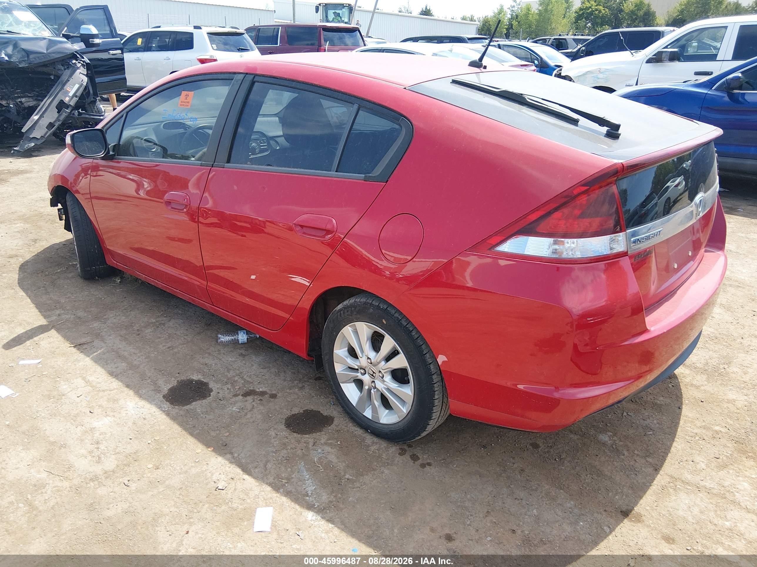 2012 Honda Insight Ex Red vin: JHMZE2H77CS004849