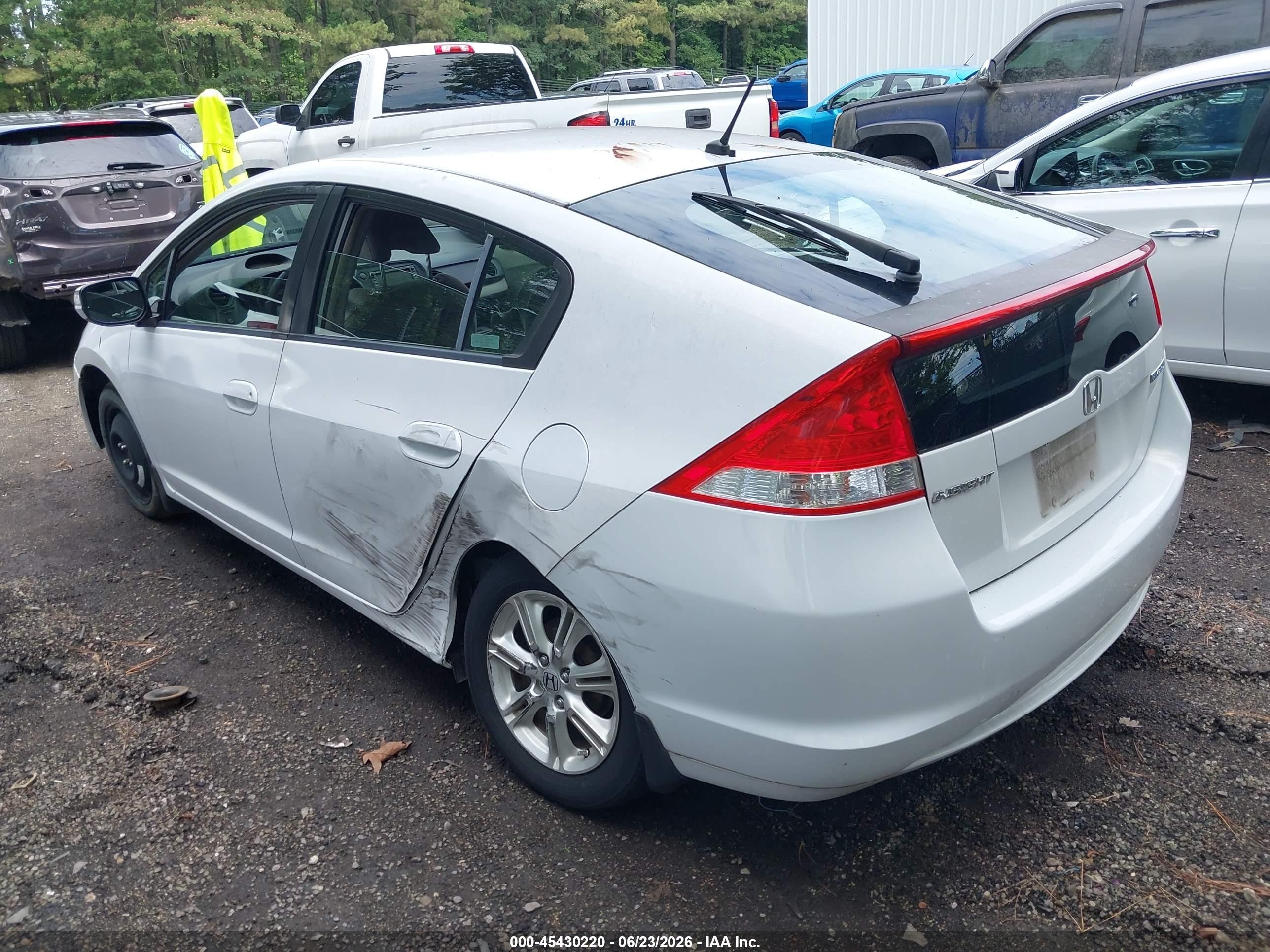 2010 Honda Insight Ex White vin: JHMZE2H78AS006199