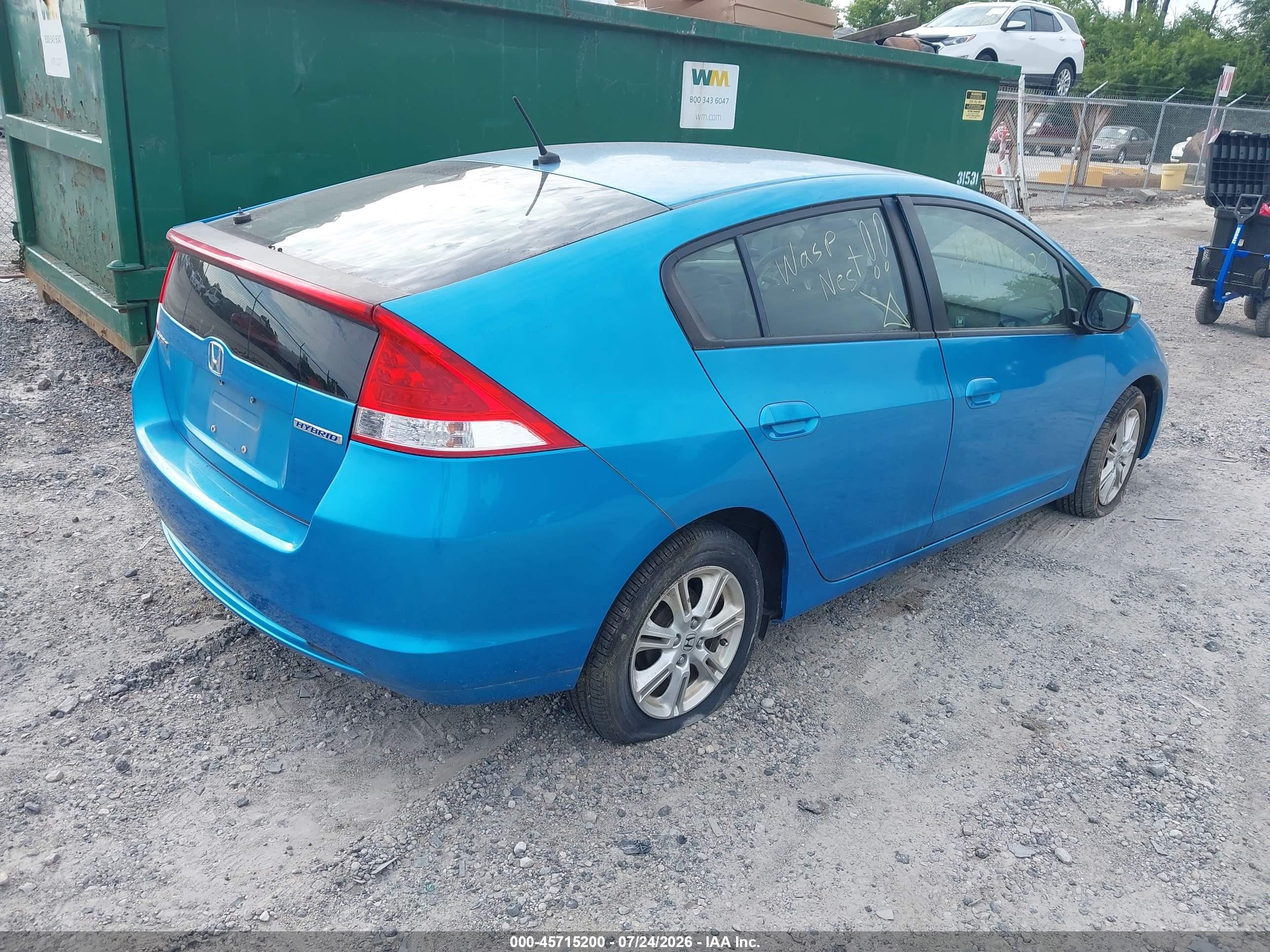2010 Honda Insight Ex Blue vin: JHMZE2H78AS019177