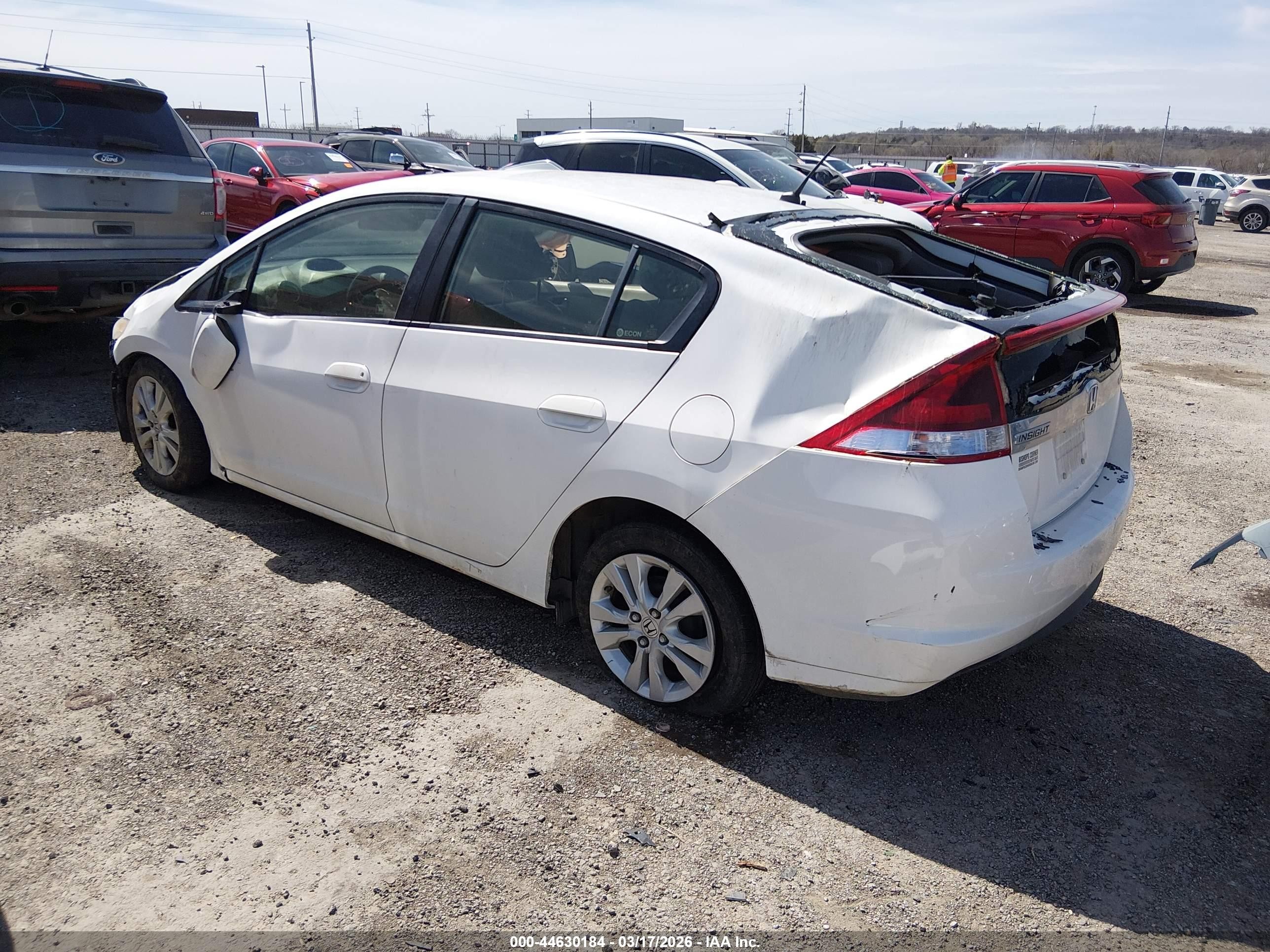 2013 Honda Insight Ex White vin: JHMZE2H78DS006854