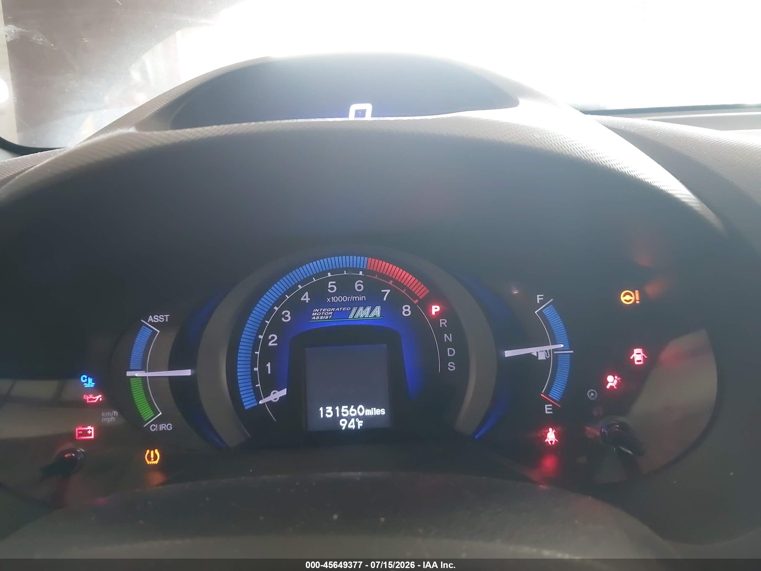 2010 Honda Insight Ex Красный vin: JHMZE2H79AS026803