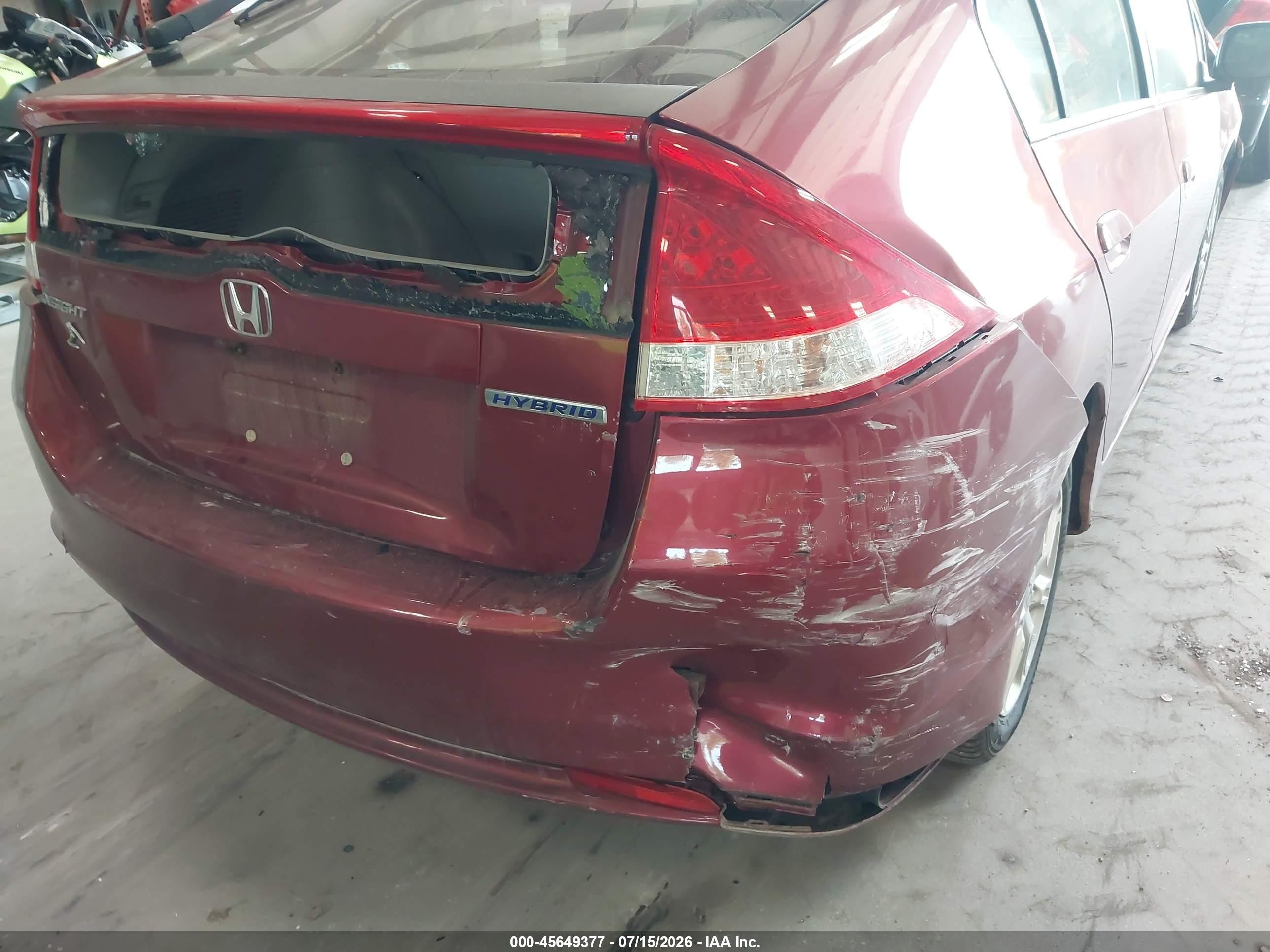 2010 Honda Insight Ex Красный vin: JHMZE2H79AS026803