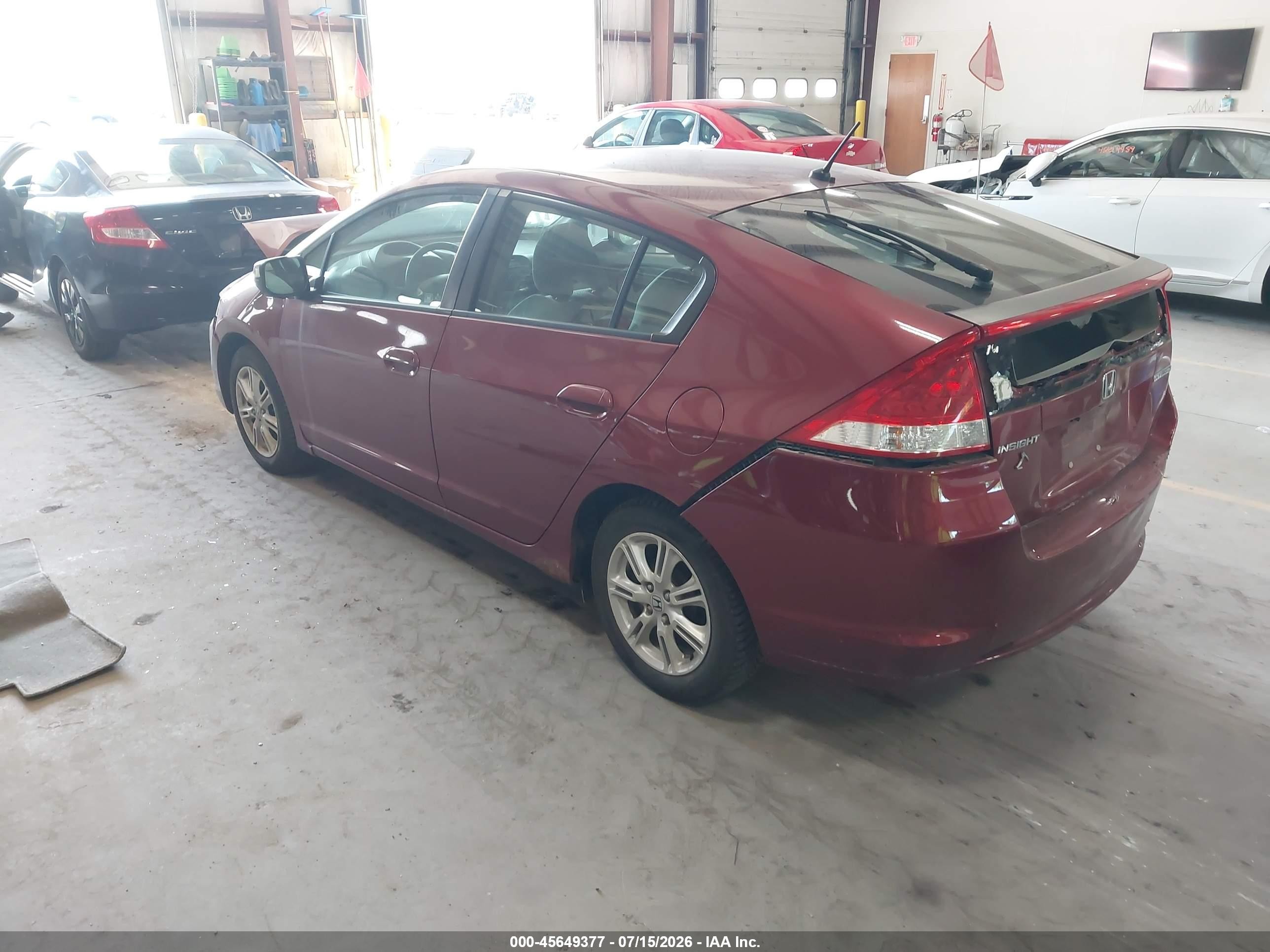 2010 Honda Insight Ex Красный vin: JHMZE2H79AS026803