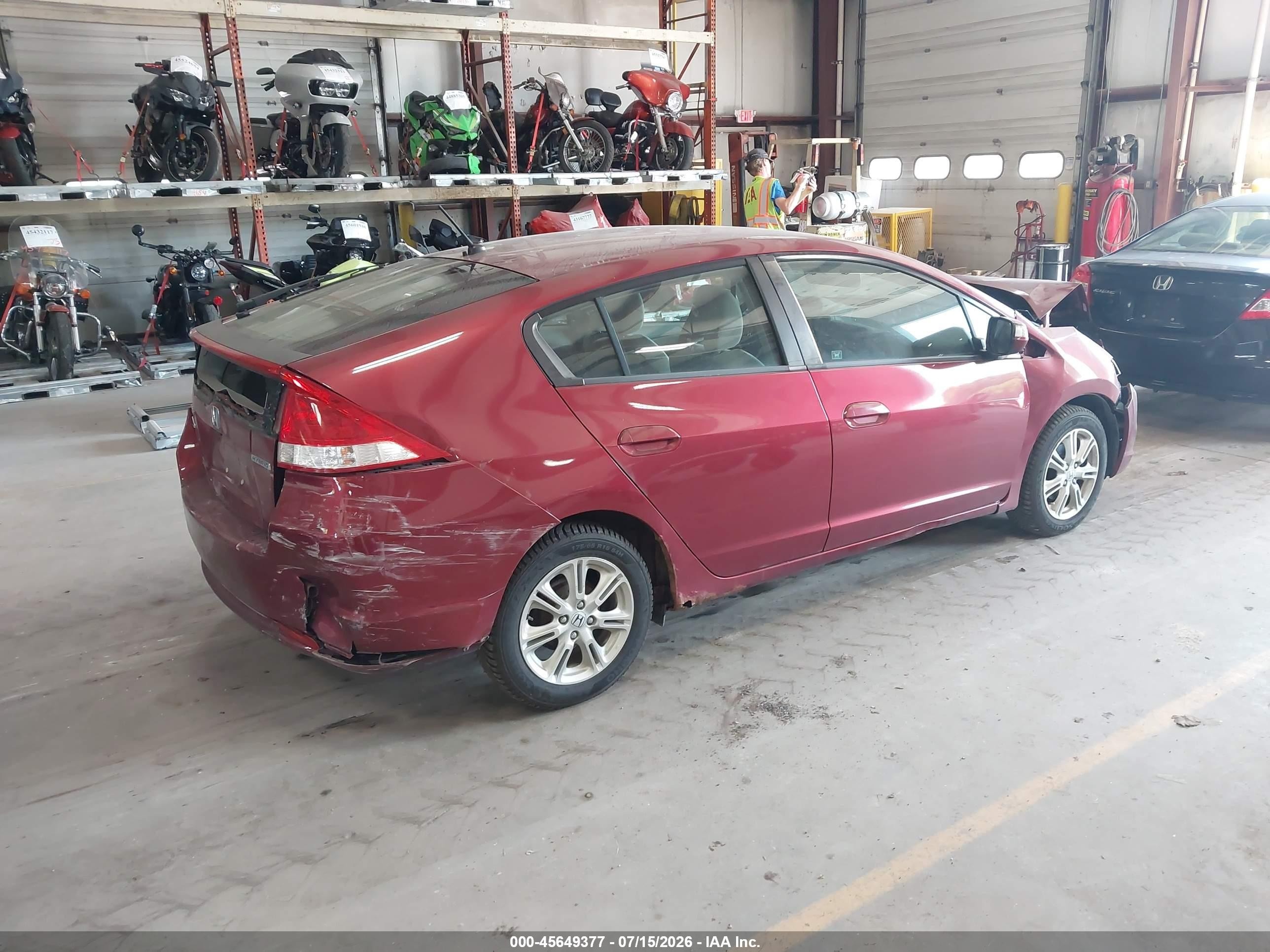 2010 Honda Insight Ex Красный vin: JHMZE2H79AS026803