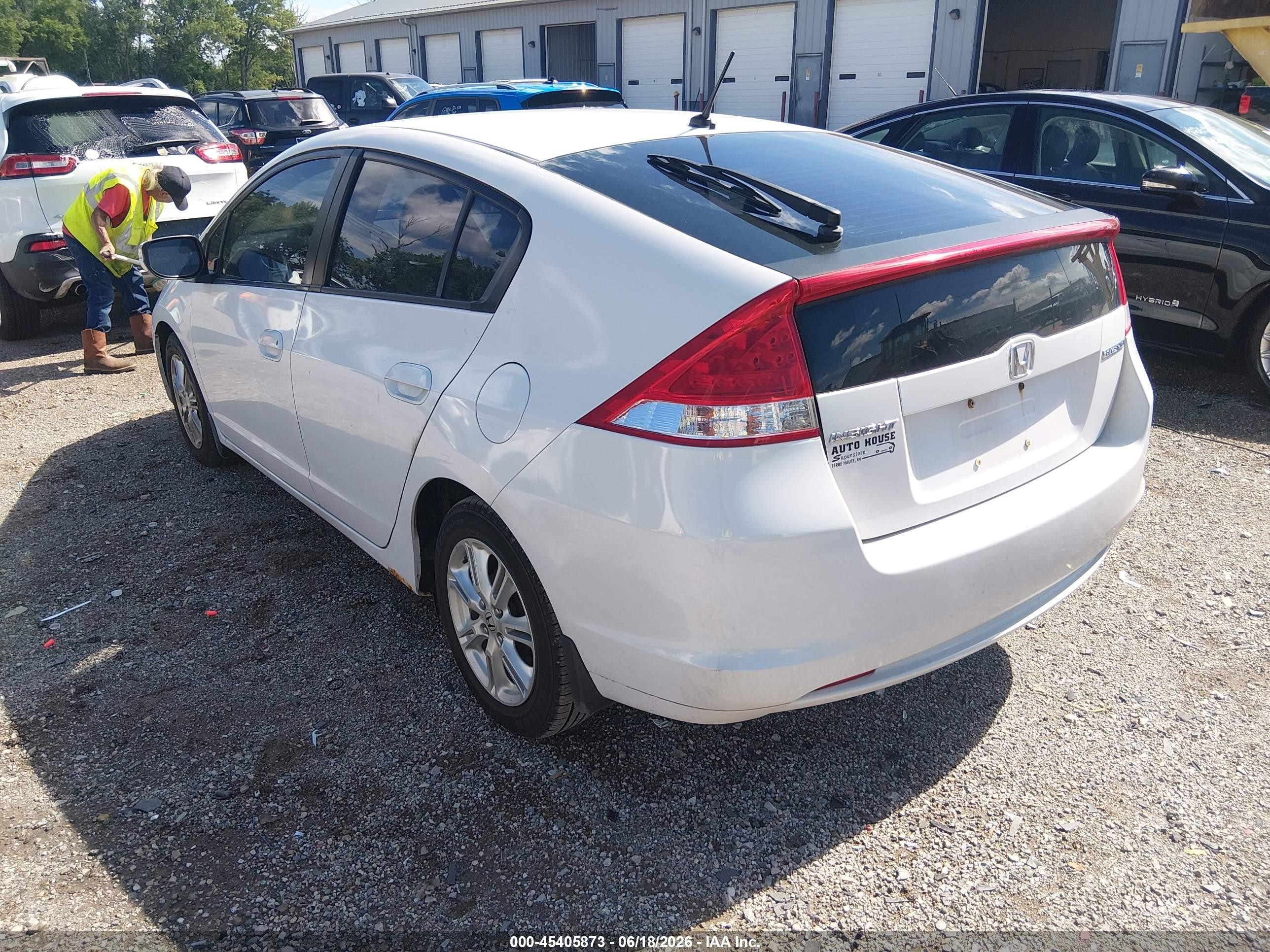 2010 Honda Insight Ex White vin: JHMZE2H79AS040734