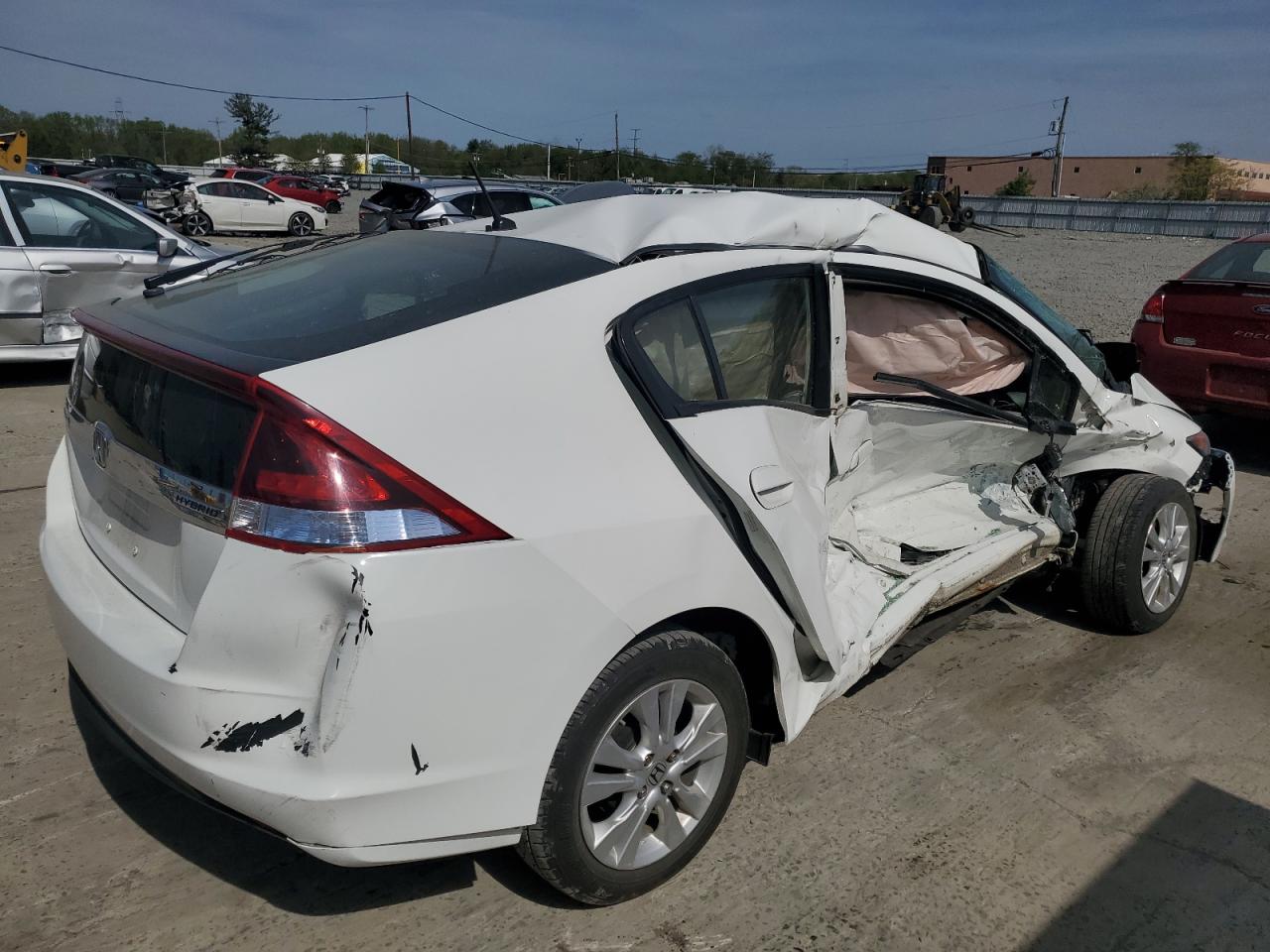 2012 Honda Insight Ex White vin: JHMZE2H79CS005016