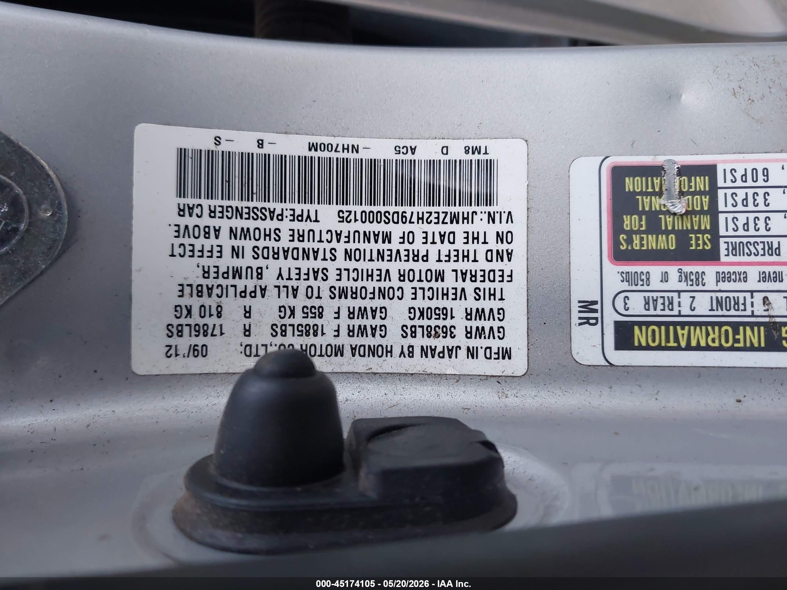 2013 Honda Insight Ex Silver vin: JHMZE2H79DS000125