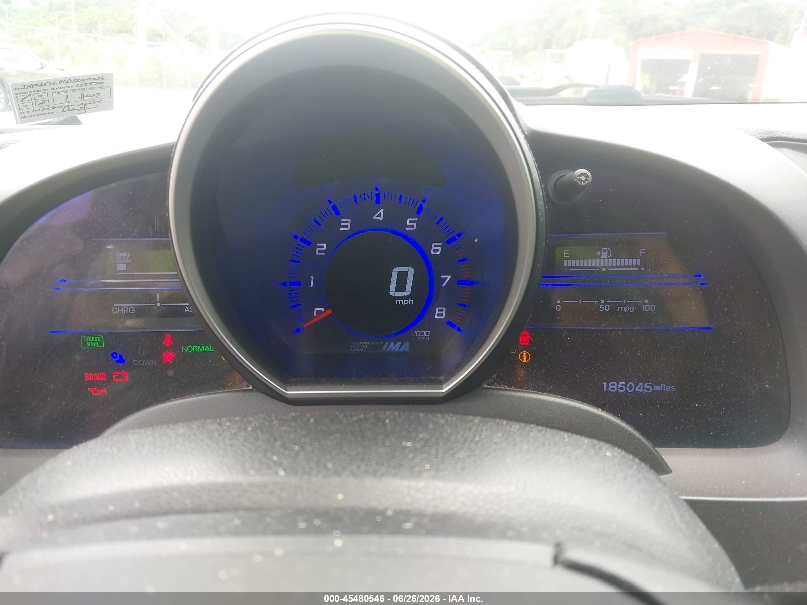 2013 Honda Cr-z   Black vin: JHMZF1C41DS000026