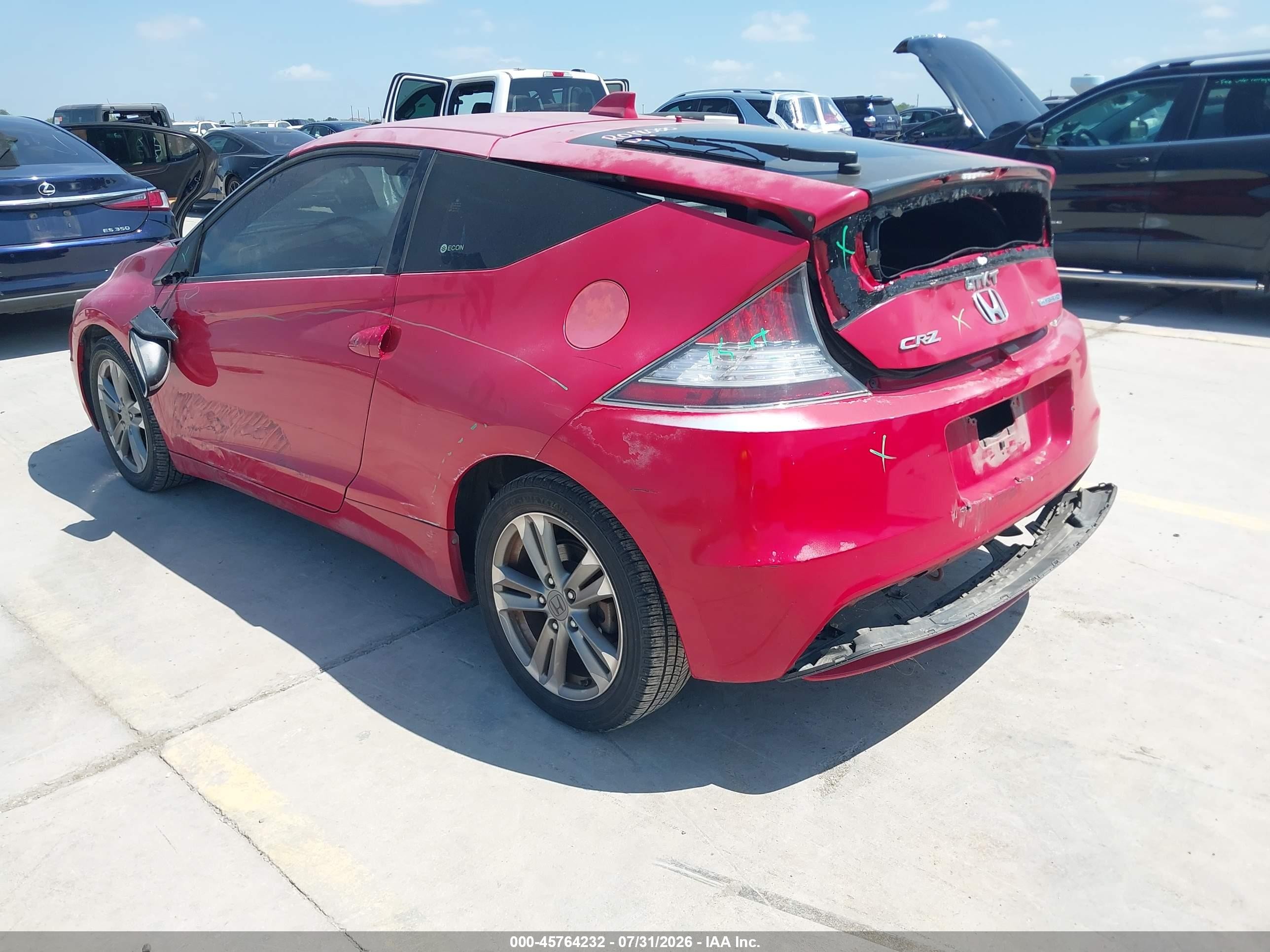 2013 Honda Cr-z   Красный vin: JHMZF1C48DS003618