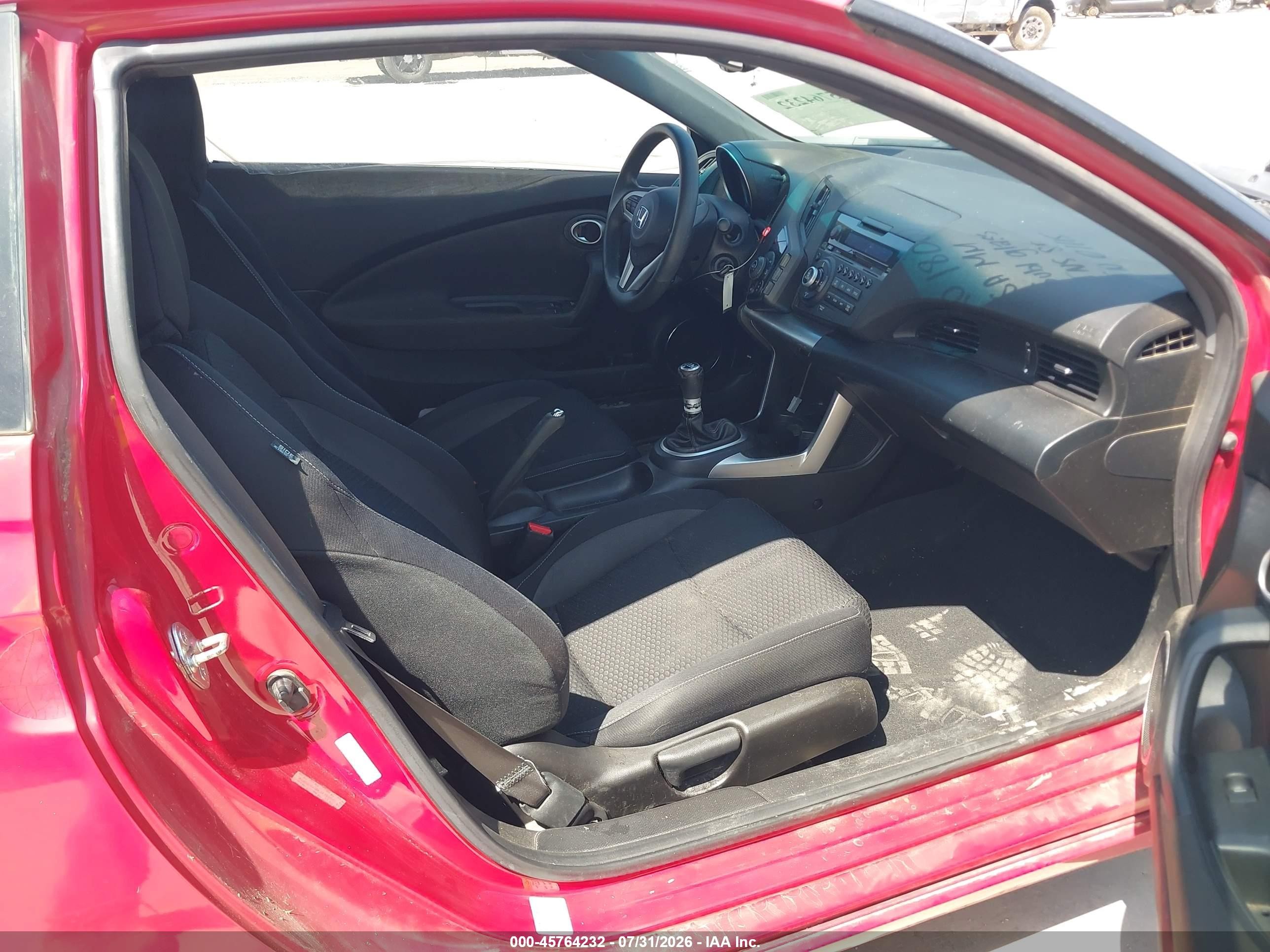 2013 Honda Cr-z   Красный vin: JHMZF1C48DS003618