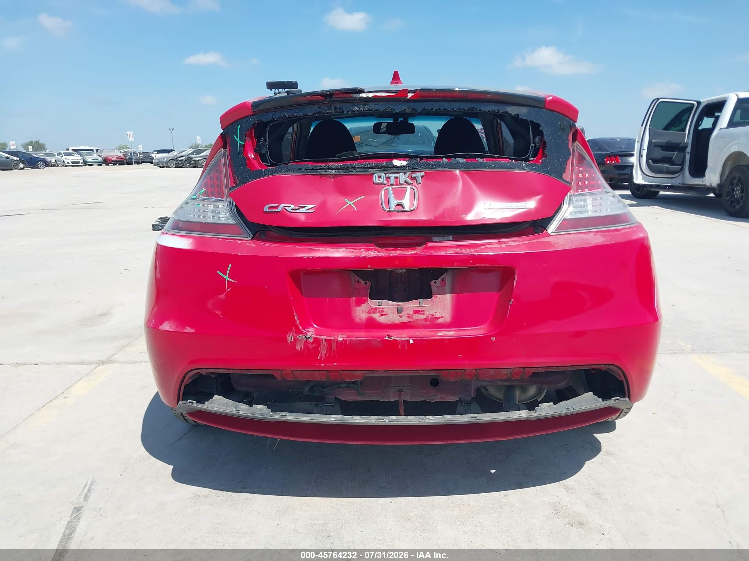 2013 Honda Cr-z   Красный vin: JHMZF1C48DS003618