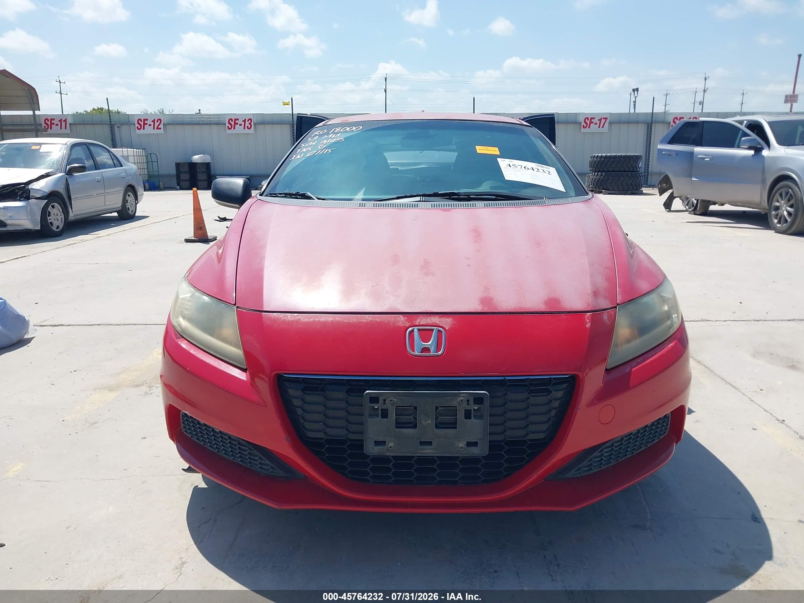 2013 Honda Cr-z   Красный vin: JHMZF1C48DS003618