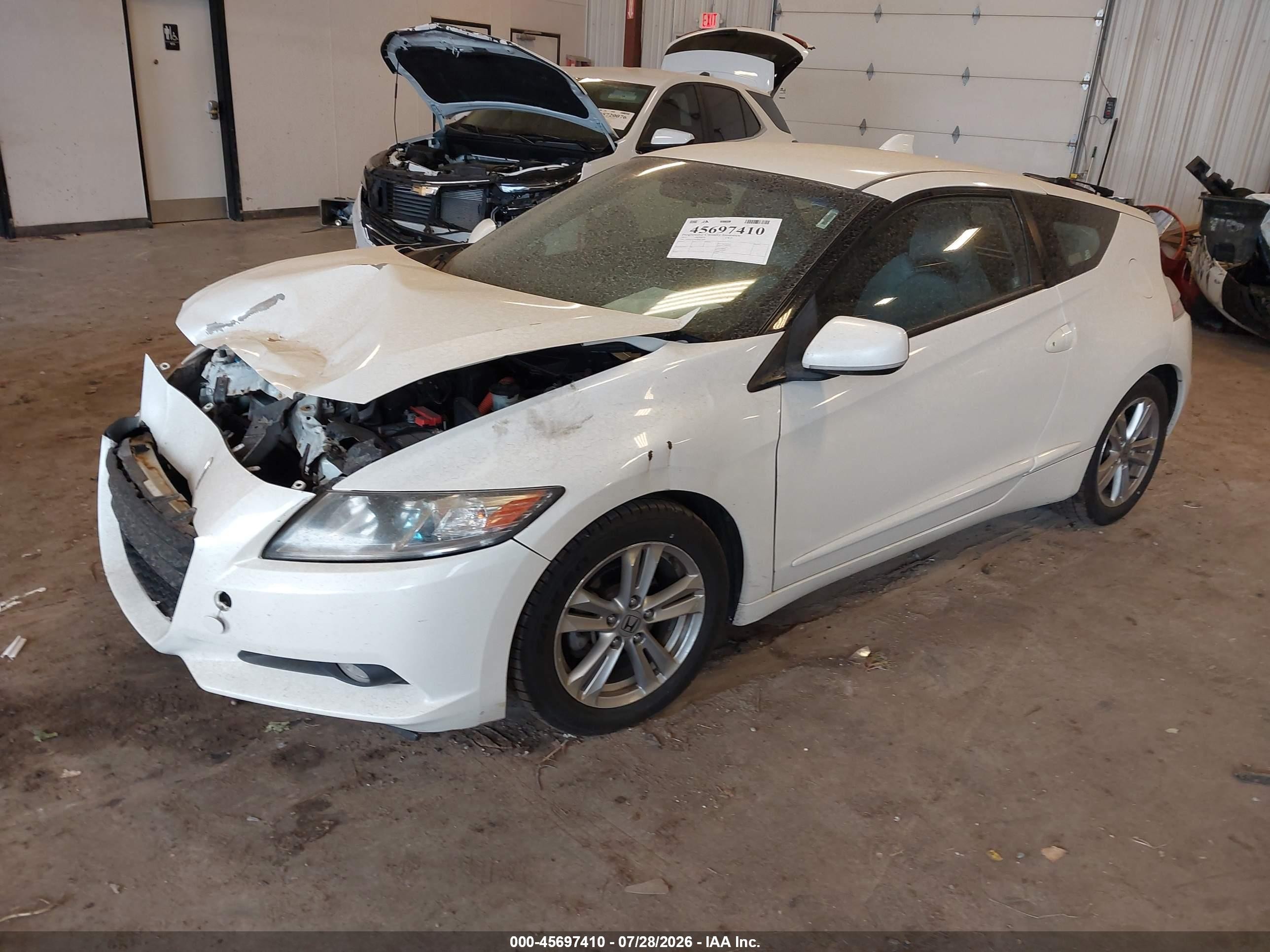 2011 Honda Cr-z Ex White vin: JHMZF1C63BS013004