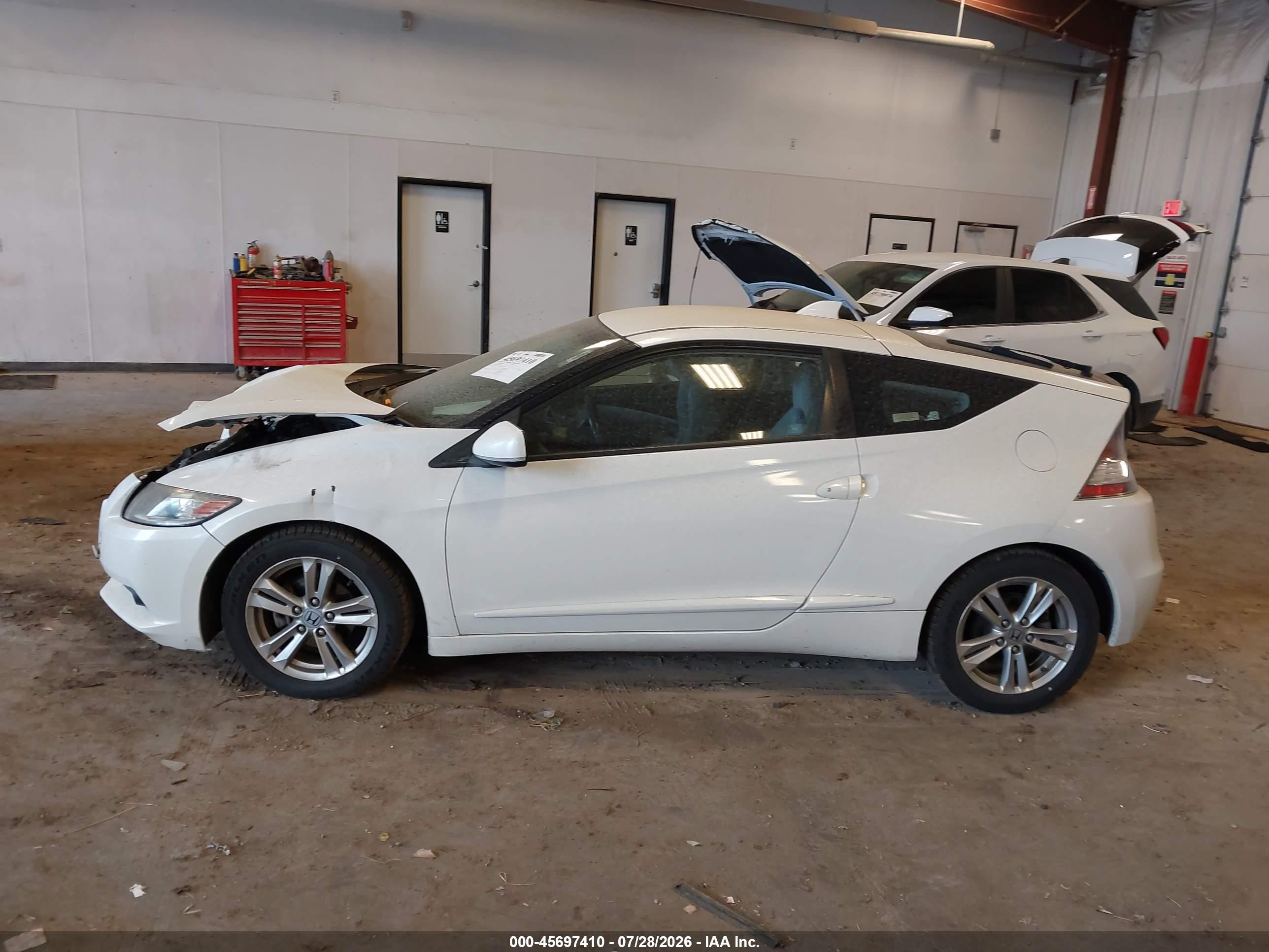 2011 Honda Cr-z Ex White vin: JHMZF1C63BS013004