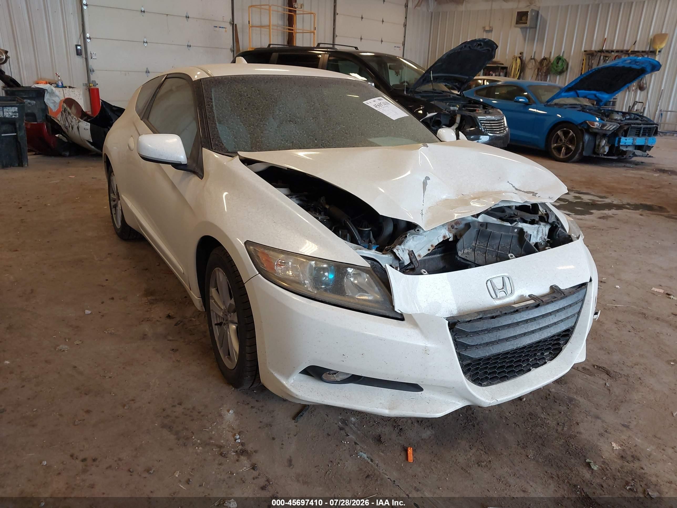 2011 Honda Cr-z Ex White vin: JHMZF1C63BS013004