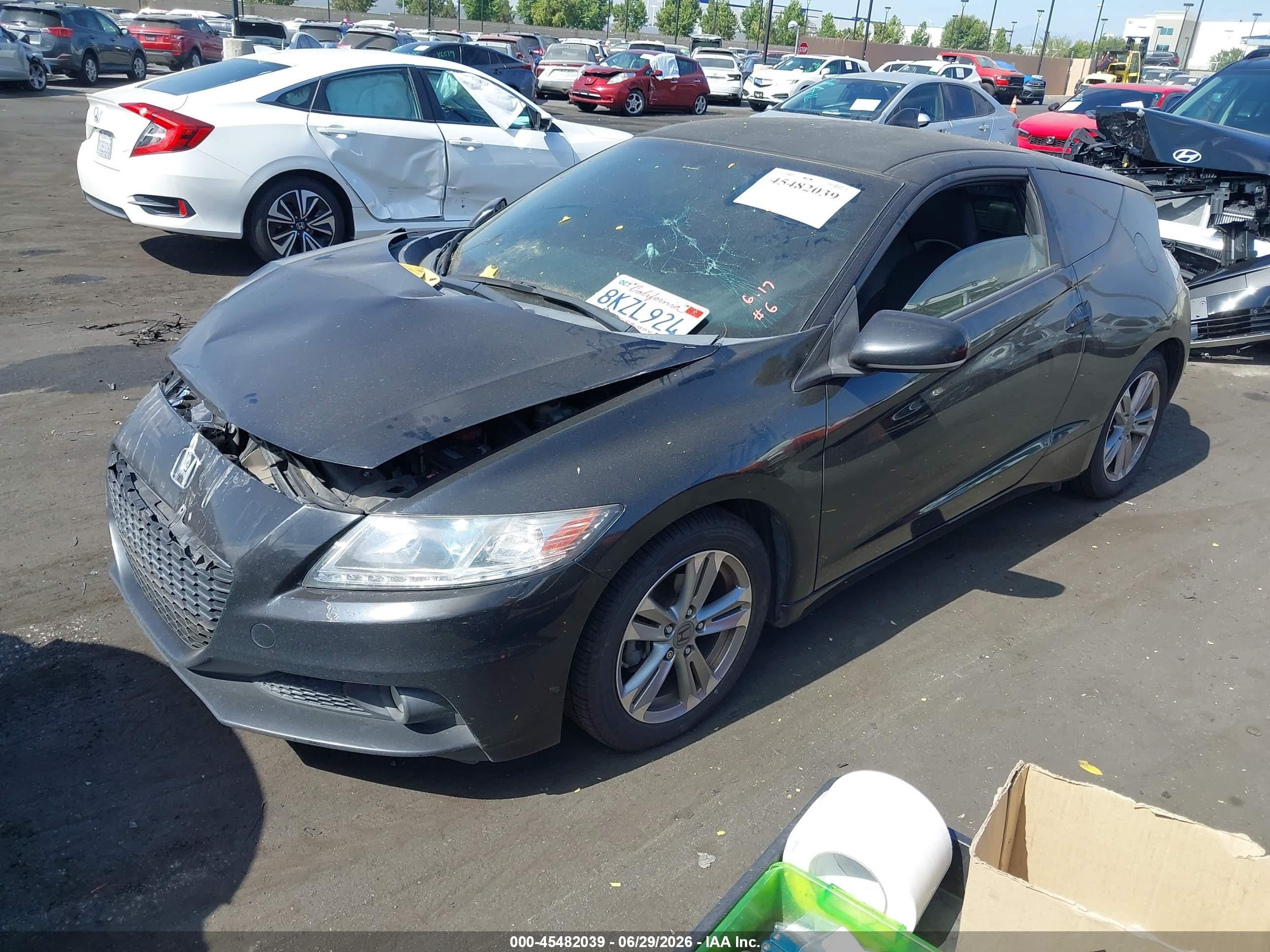 2013 Honda Cr-z Ex Black vin: JHMZF1C63DS003771