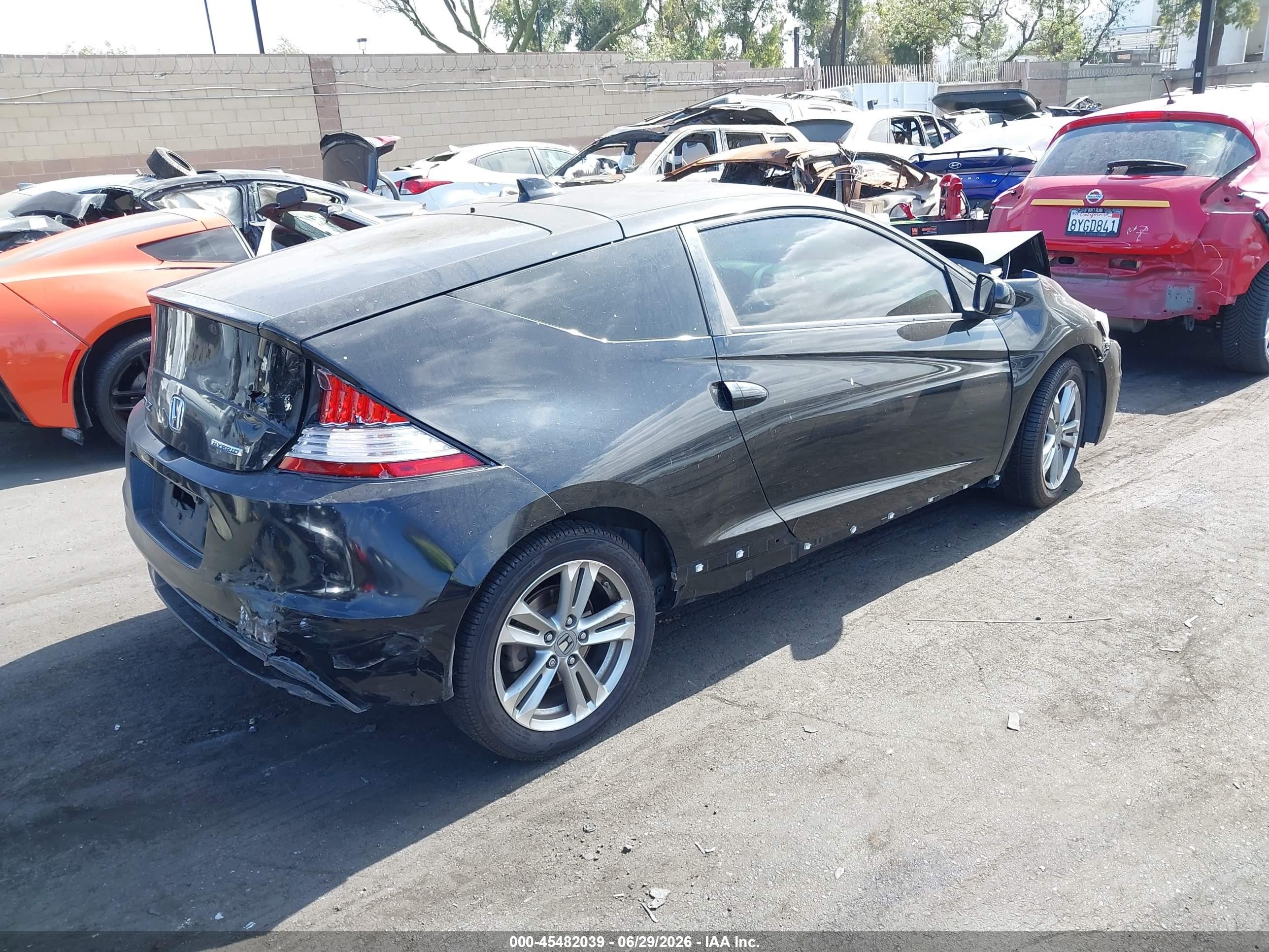 2013 Honda Cr-z Ex Black vin: JHMZF1C63DS003771