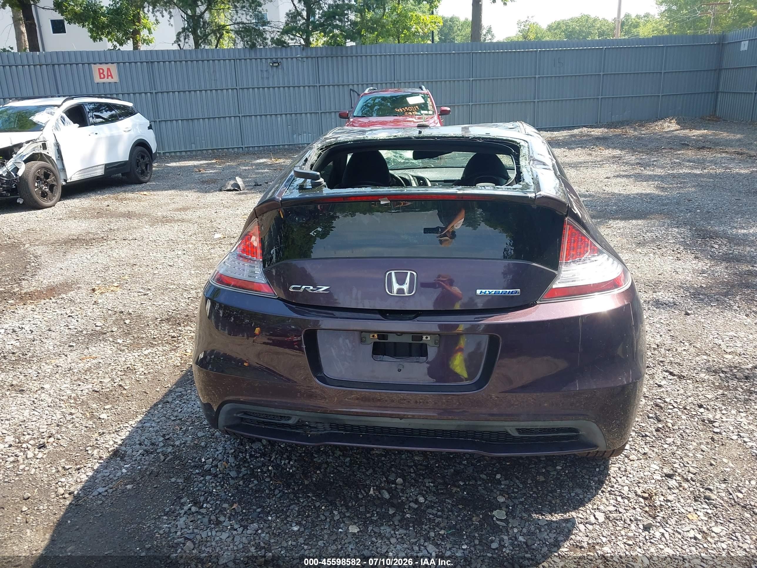 2013 Honda Cr-z Ex Purple vin: JHMZF1C68DS003376
