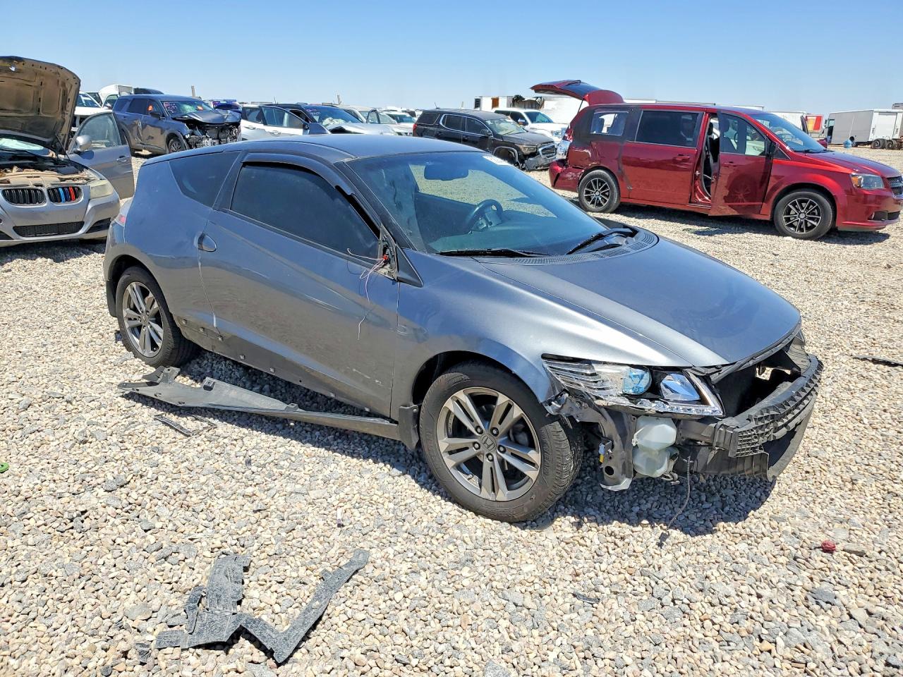 2013 Honda Cr-z Ex Gray vin: JHMZF1C69DS002401