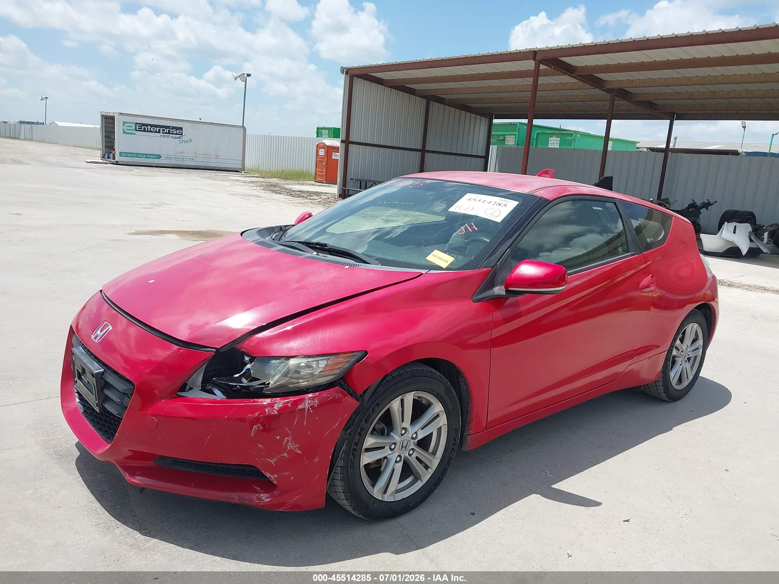 2012 Honda Cr-z   Red vin: JHMZF1D40CS004307